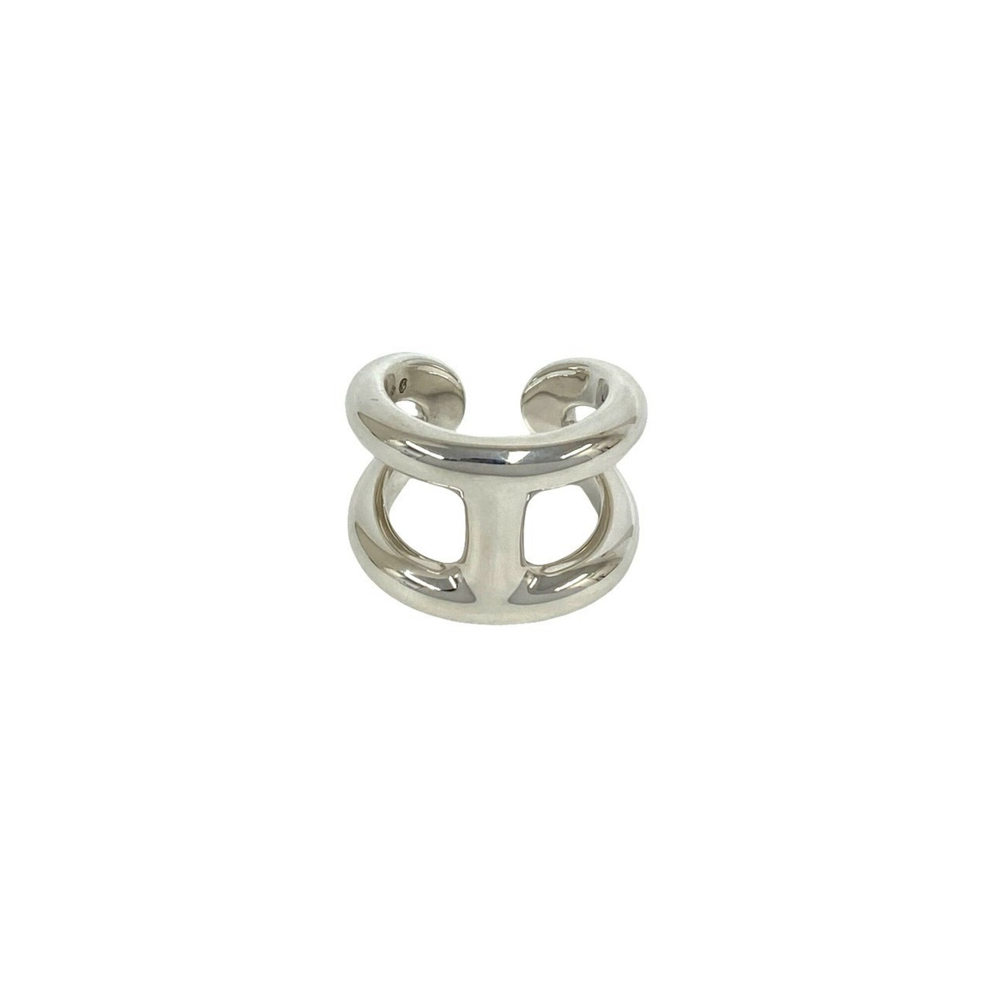 Hermes Silver Silver 925 Band Ring (Pre-Owned)