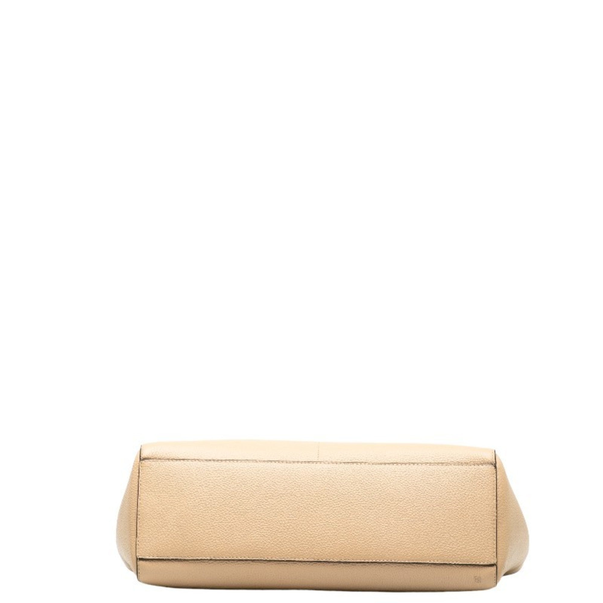 Michael Kors Beige Leather Shoulder Bag Tote Bag (Pre-Owned)