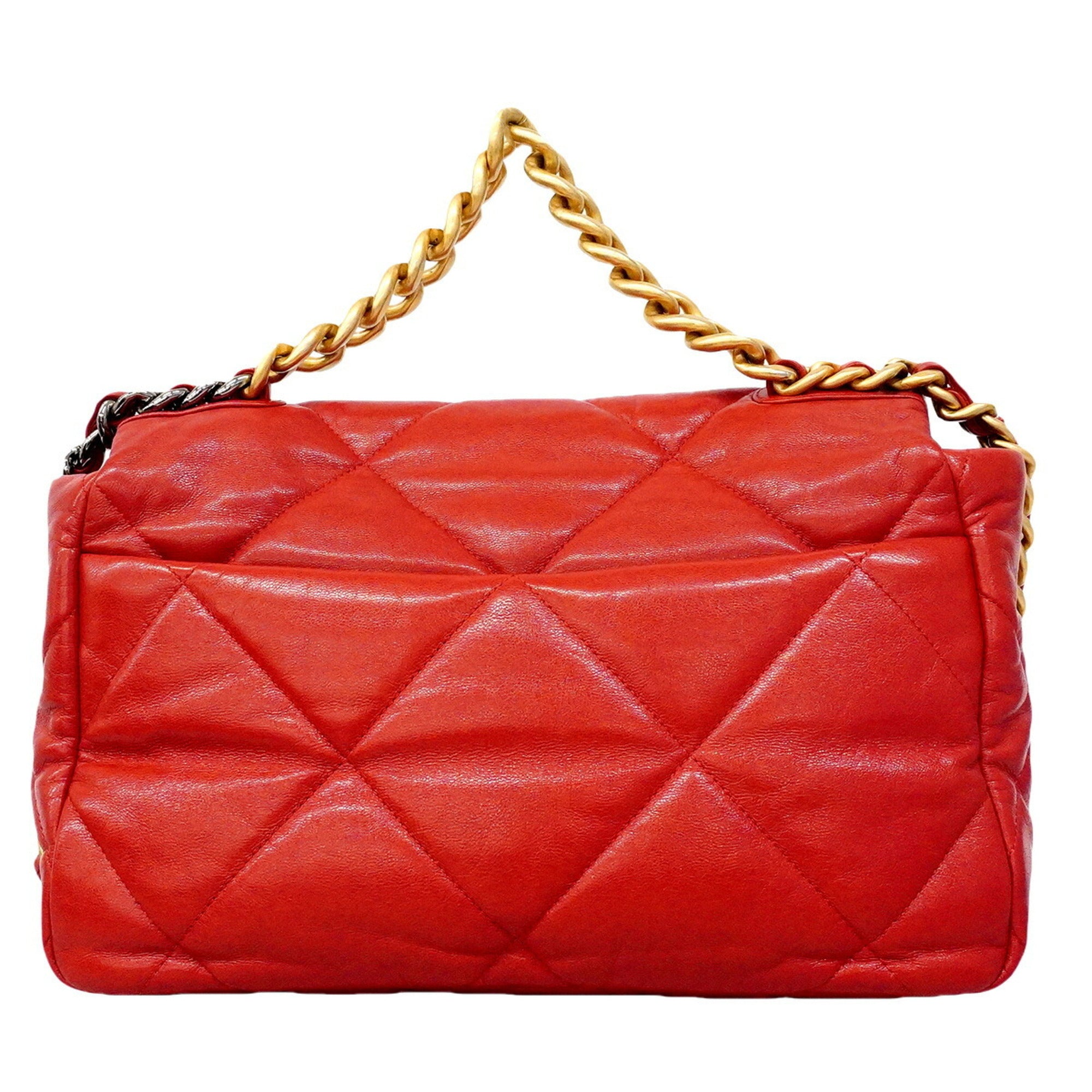 Chanel Red Color Leather Handbag (Pre-Owned)