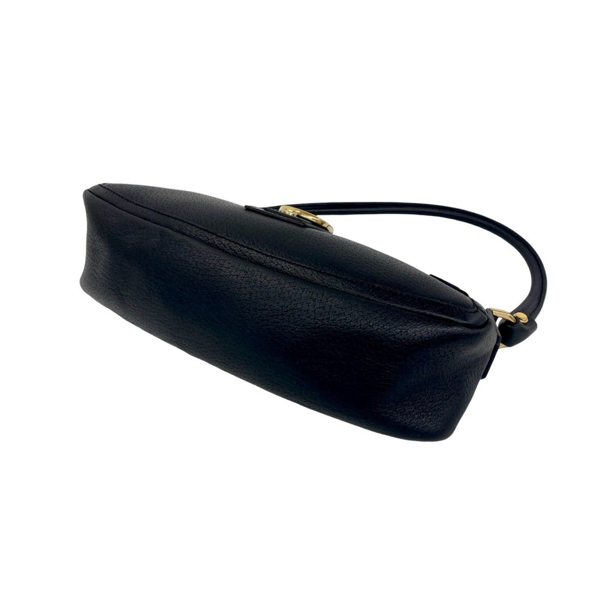 Gucci Black Leather Handbag Pouch Shoulder Bag (Pre-Owned)