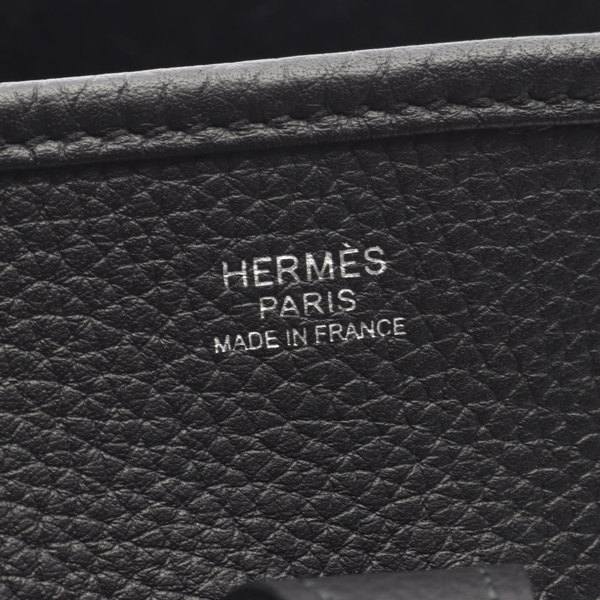 Hermes Black Taurillon Clemence Leather Leather Handbag Shoulder Bag (Pre-Owned)