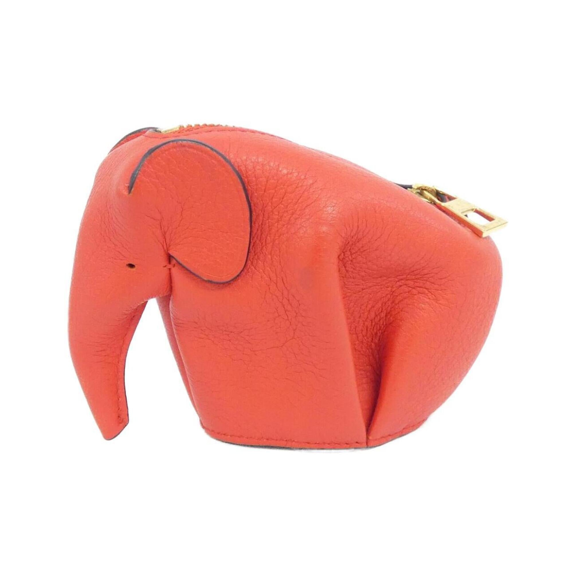 Loewe Red Color Leather Coin Purse/Coin Case (Pre-Owned)
