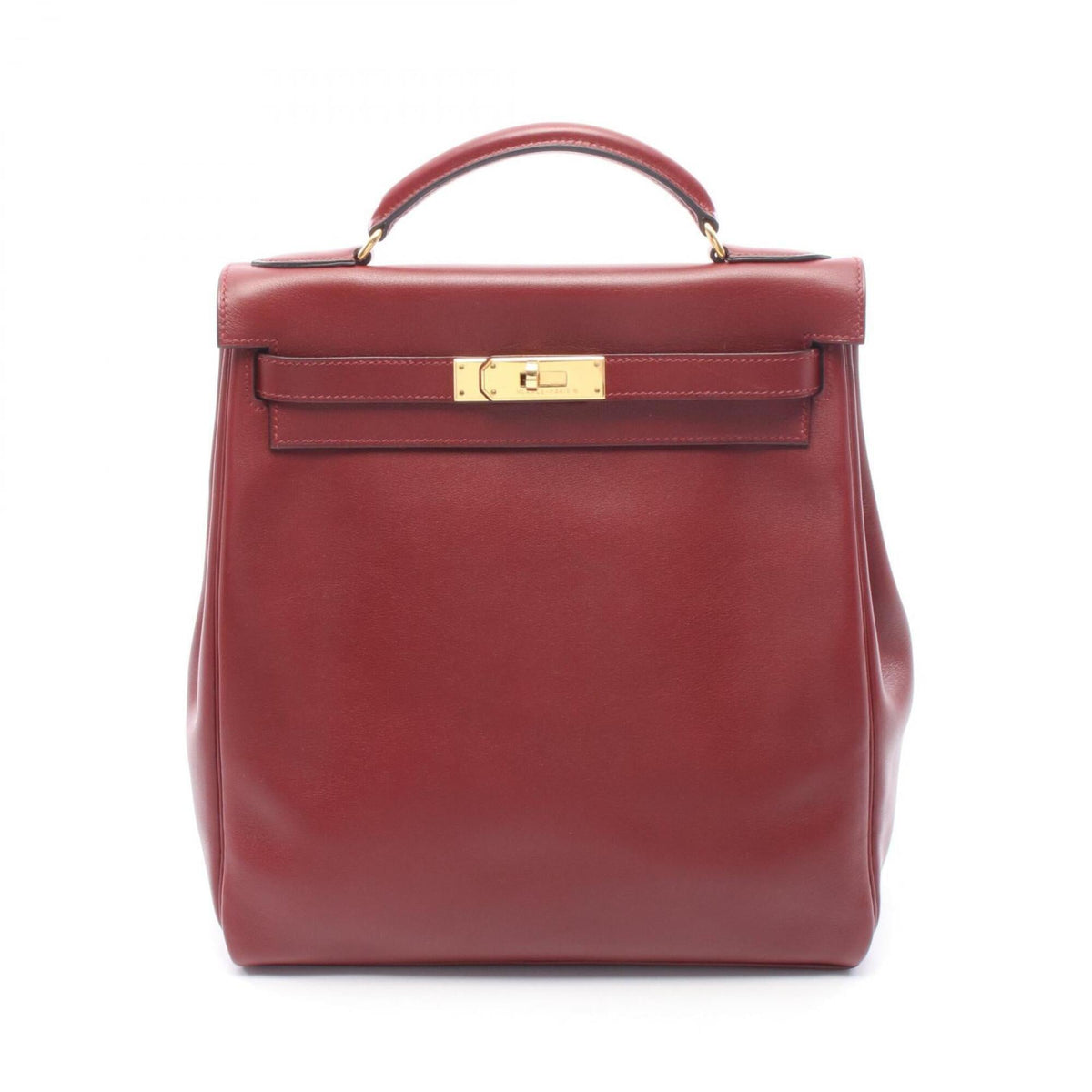 Hermes Bordeaux Rouge H Gulliver Leather Leather Backpack Handbag (Pre-Owned)