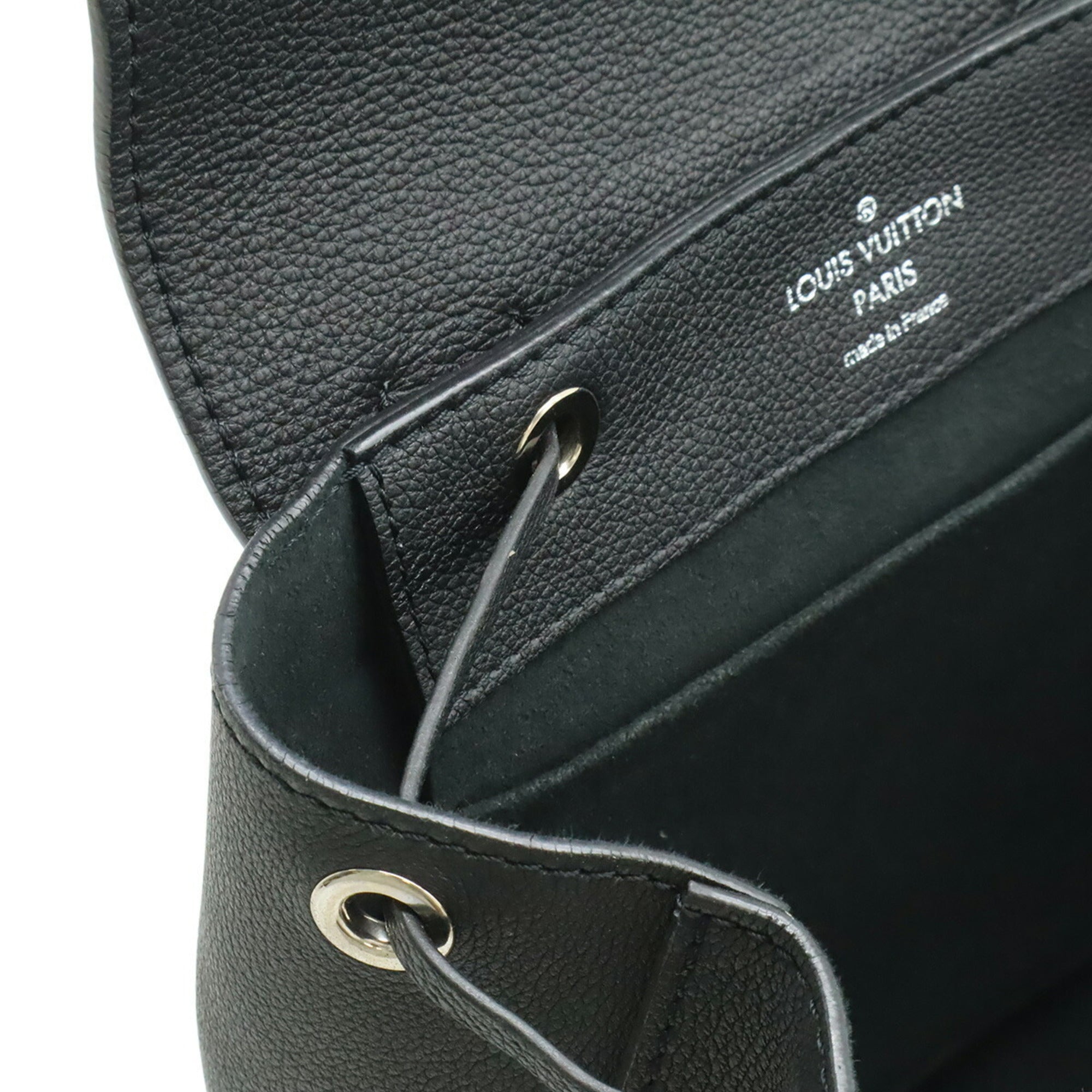 Louis Vuitton Black Noir Leather Backpack (Pre-Owned)