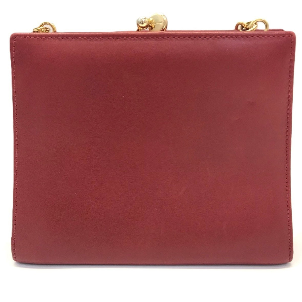 Salvatore Ferragamo Vara Red Color Leather Pochette Shoulder Bag (Pre-Owned)