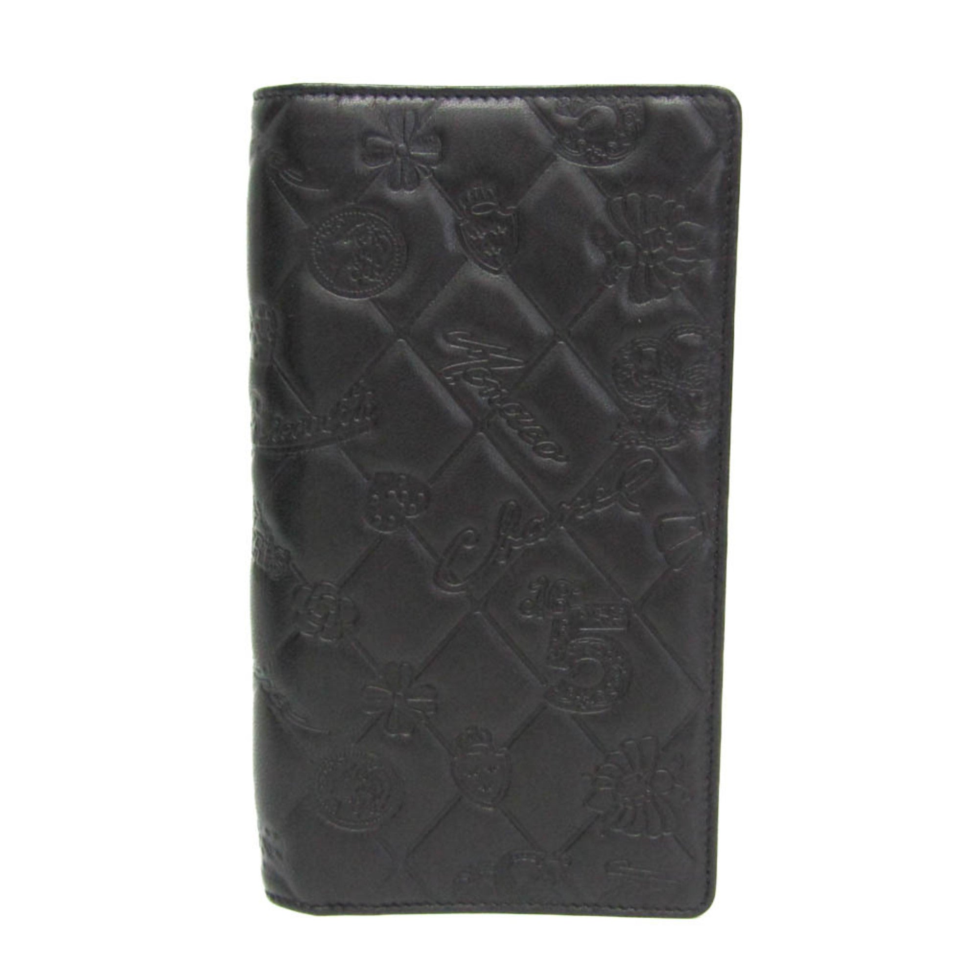 Chanel Lucky Symbols Yen Wallet Embossed Quilted Leather Black Leather Wallets Accessory (Pre-Owned)