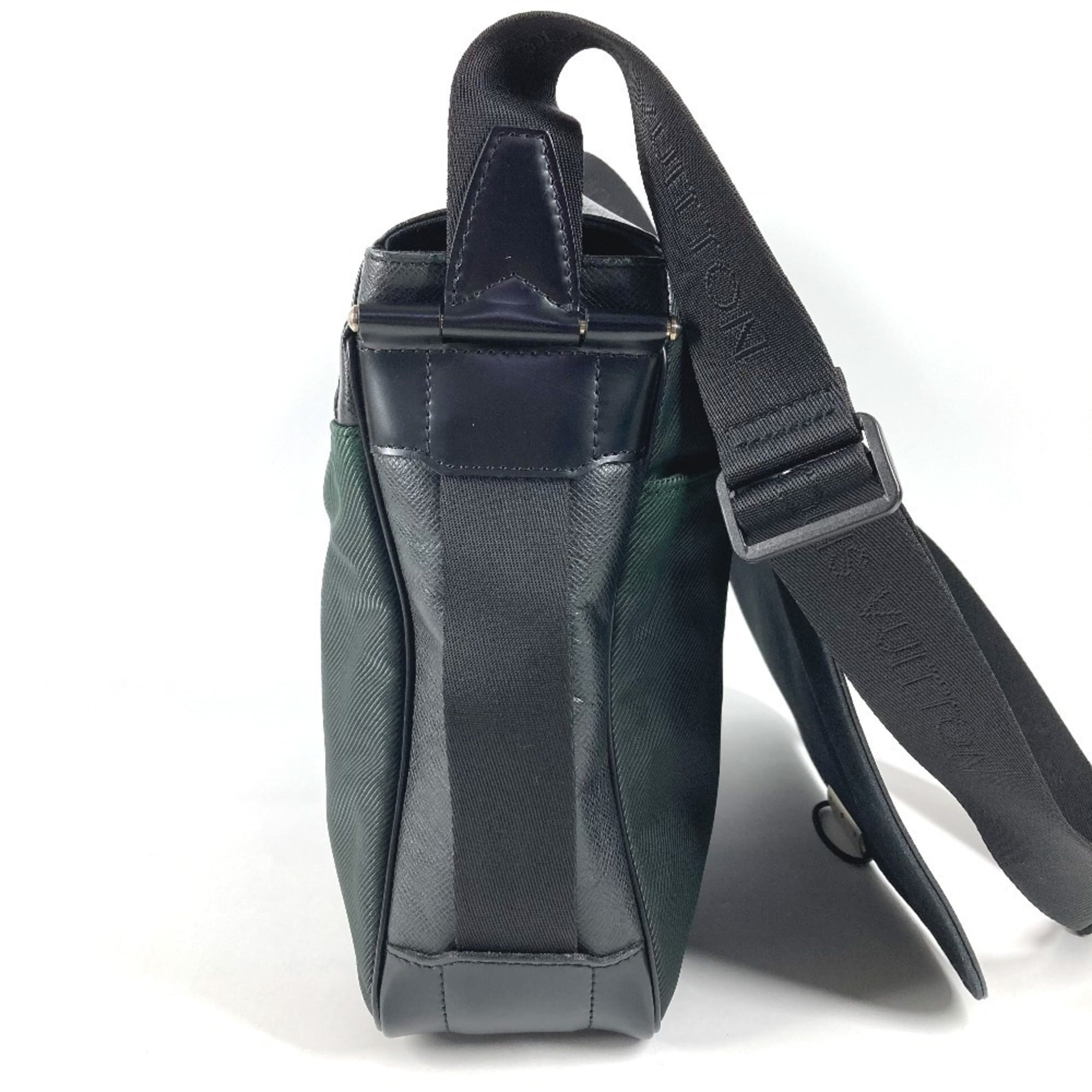 Louis Vuitton Ardoise Black Khaki Taiga Leather Nylon Leather Messenger Bag Shoulder Bag (Pre-Owned)