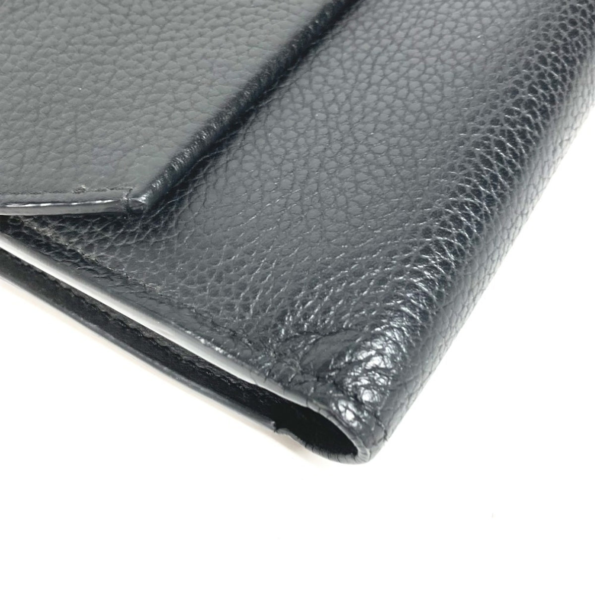Louis Vuitton Black Noir Leather Long Bill Wallet (Bi-Fold) (Pre-Owned)