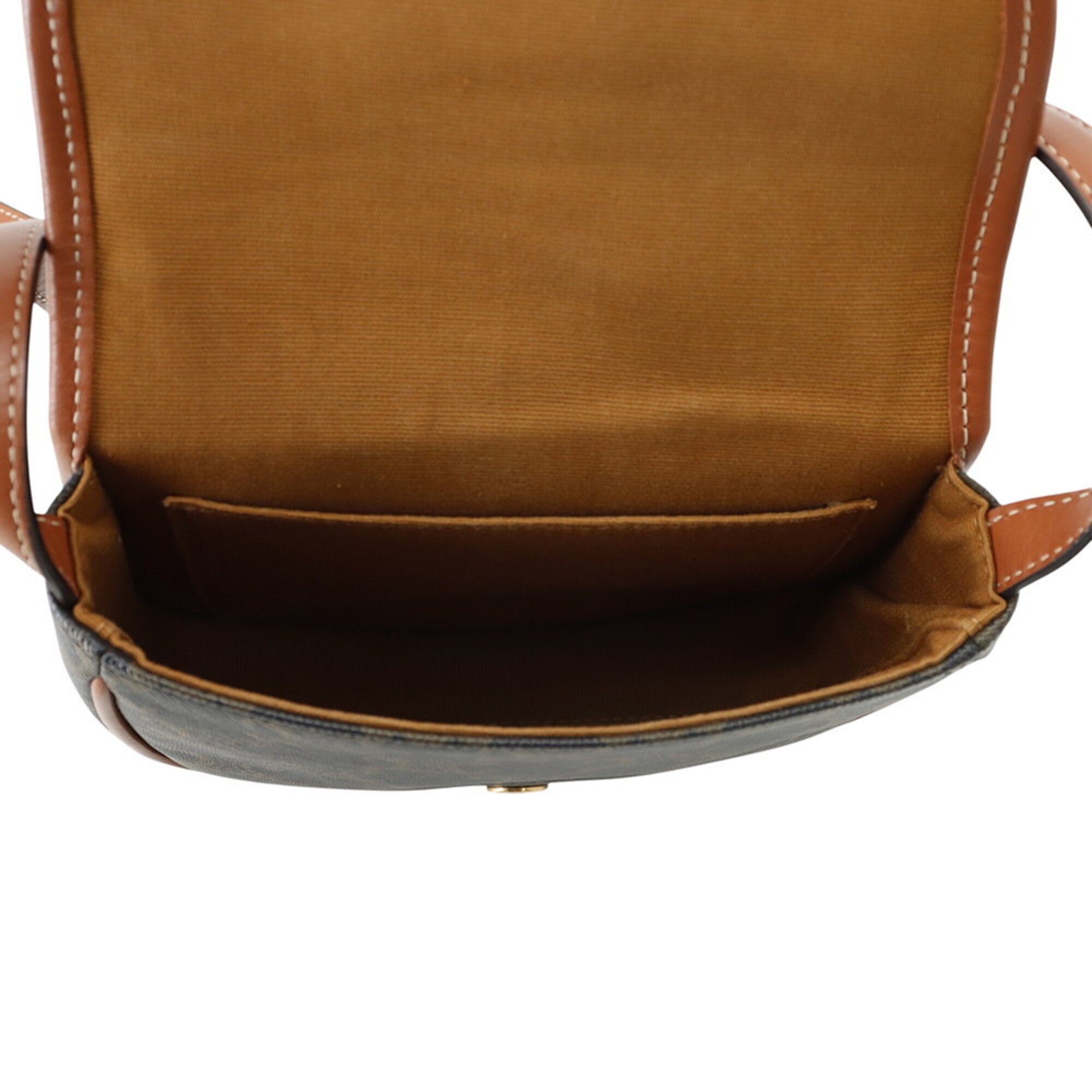 Celine Brown Canvas Leather Pouch Shoulder Bag (Pre-Owned)