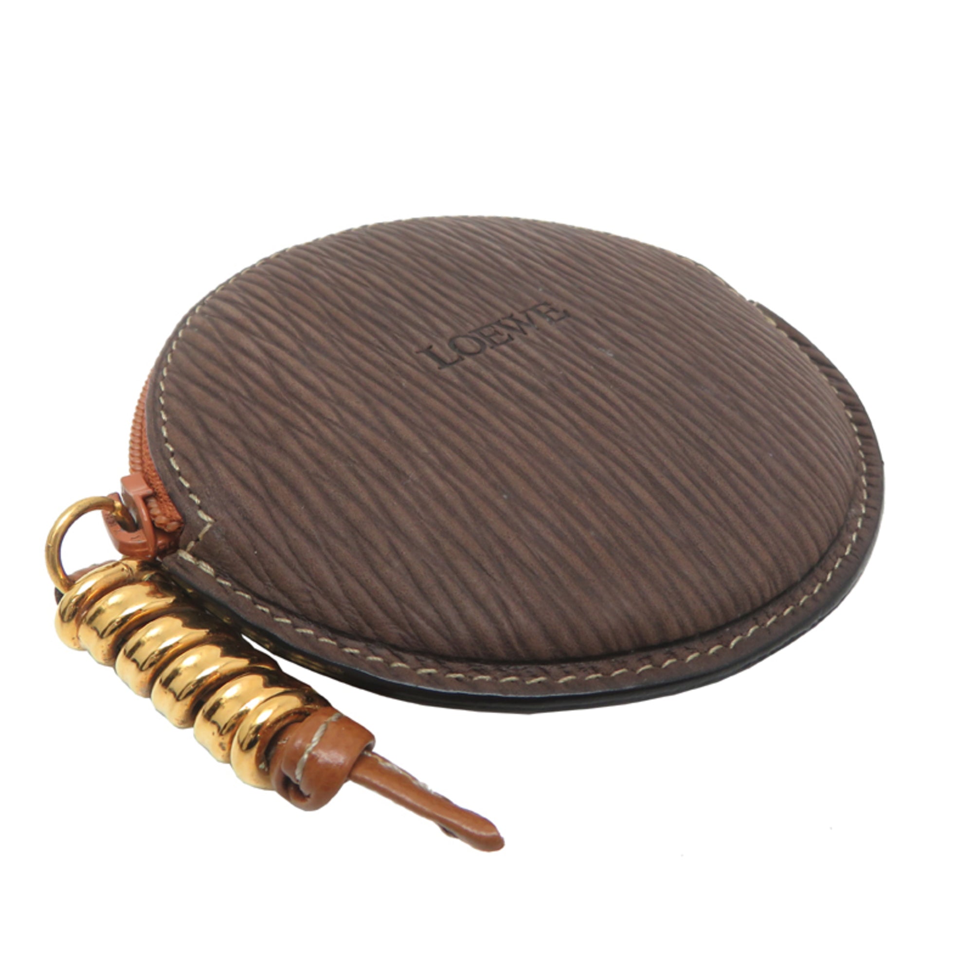Loewe Brown Leather Coin Purse/Coin Case (Pre-Owned)