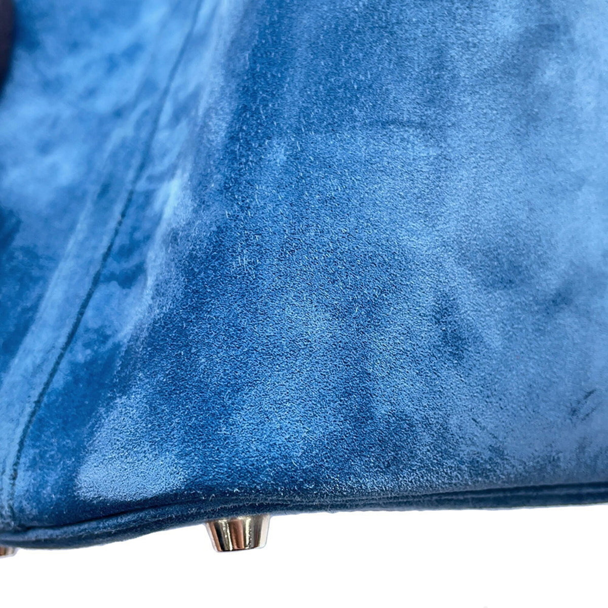 Hermes Blue Swift Leather Suede Handbag (Pre-Owned)