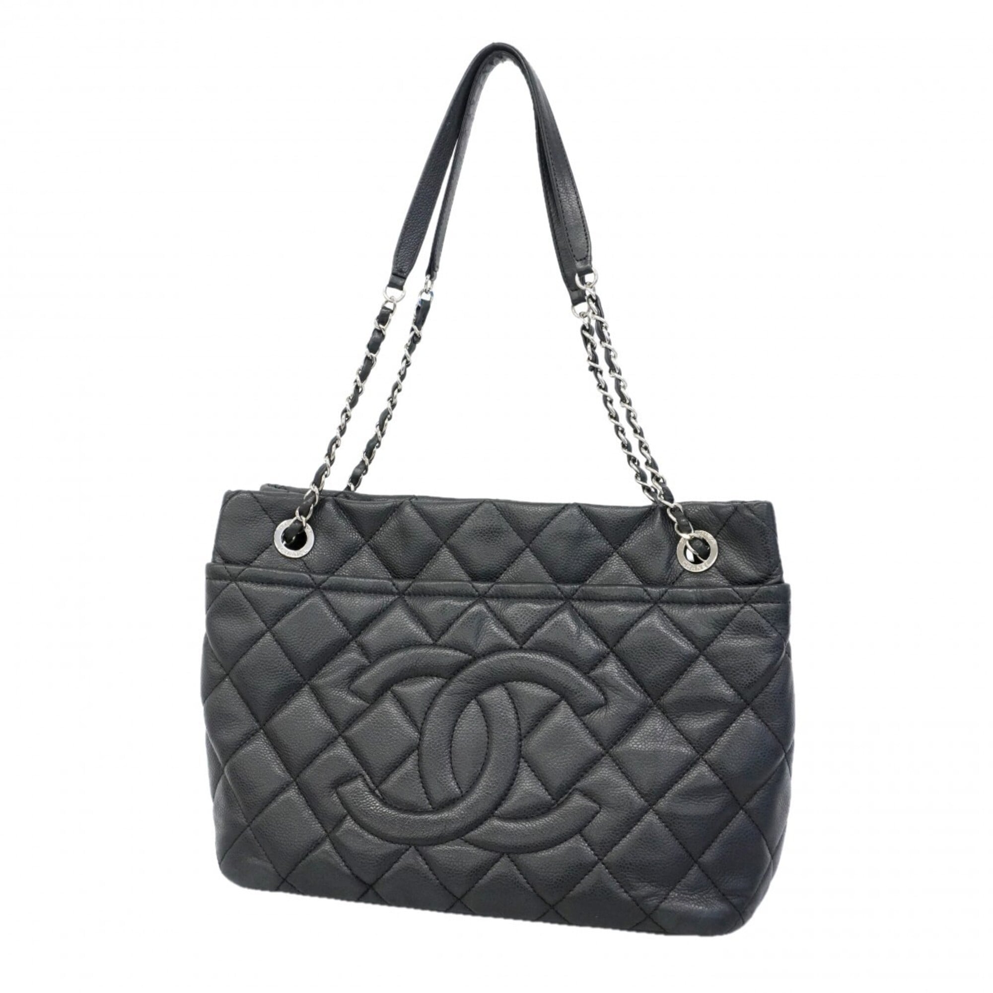 Chanel Black Grained Calfskin Tote Bag (Pre-Owned)