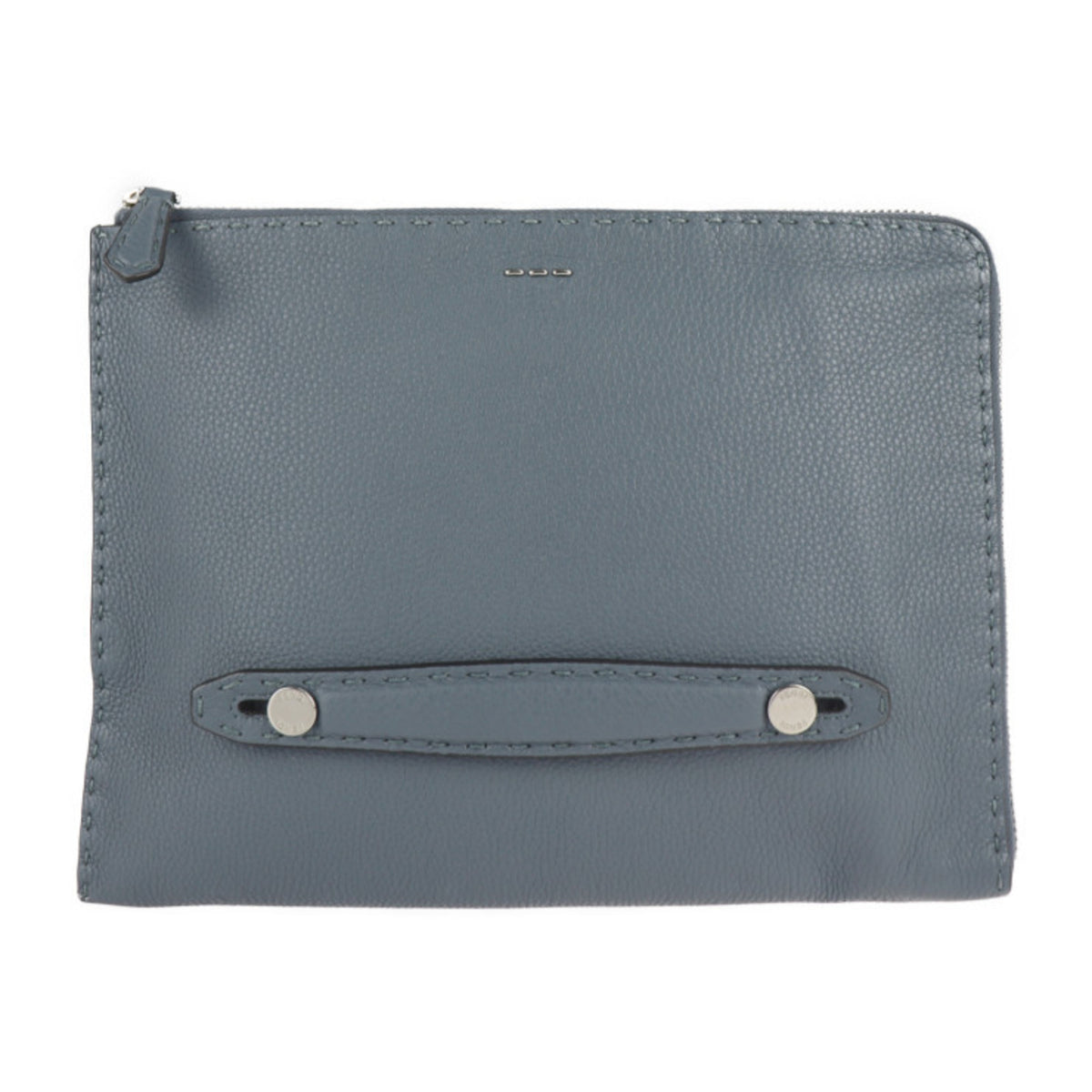 Fendi Selleria Leather Clutch Bag Handbag (Pre-Owned)