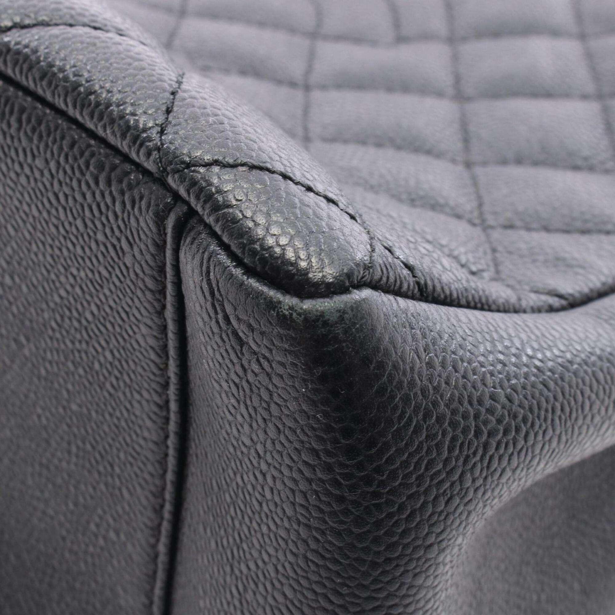 Chanel Black Grained Calfskin Handbag Tote Bag (Pre-Owned)