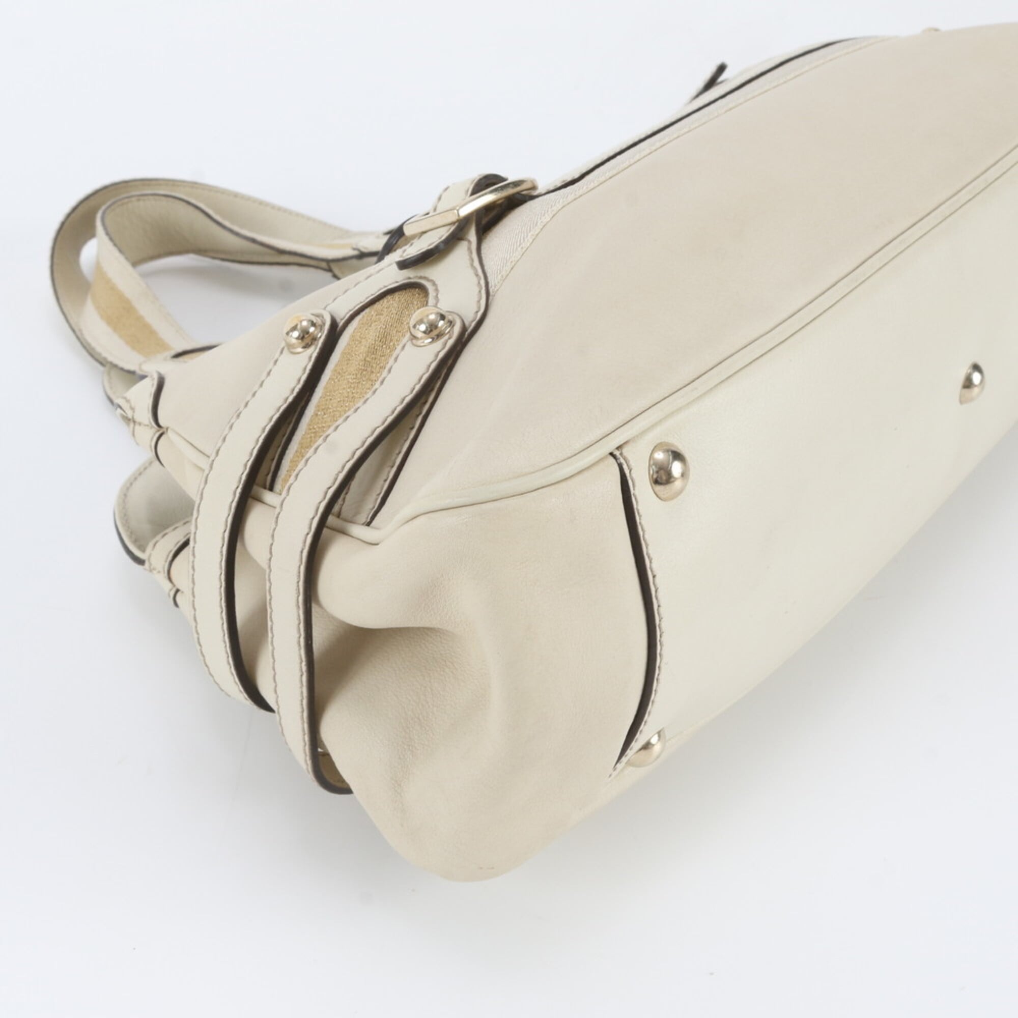 Gucci Ivory Leather Boston Bag Handbag Shoulder Bag Tote Bag (Pre-Owned)