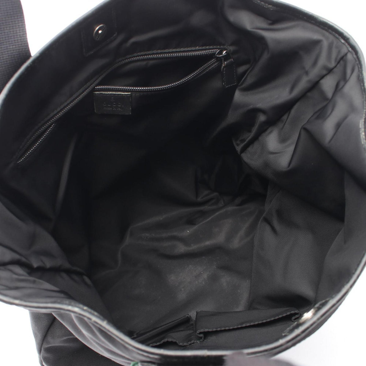Gucci Black Canvas Leather Handbag Tote Bag (Pre-Owned)