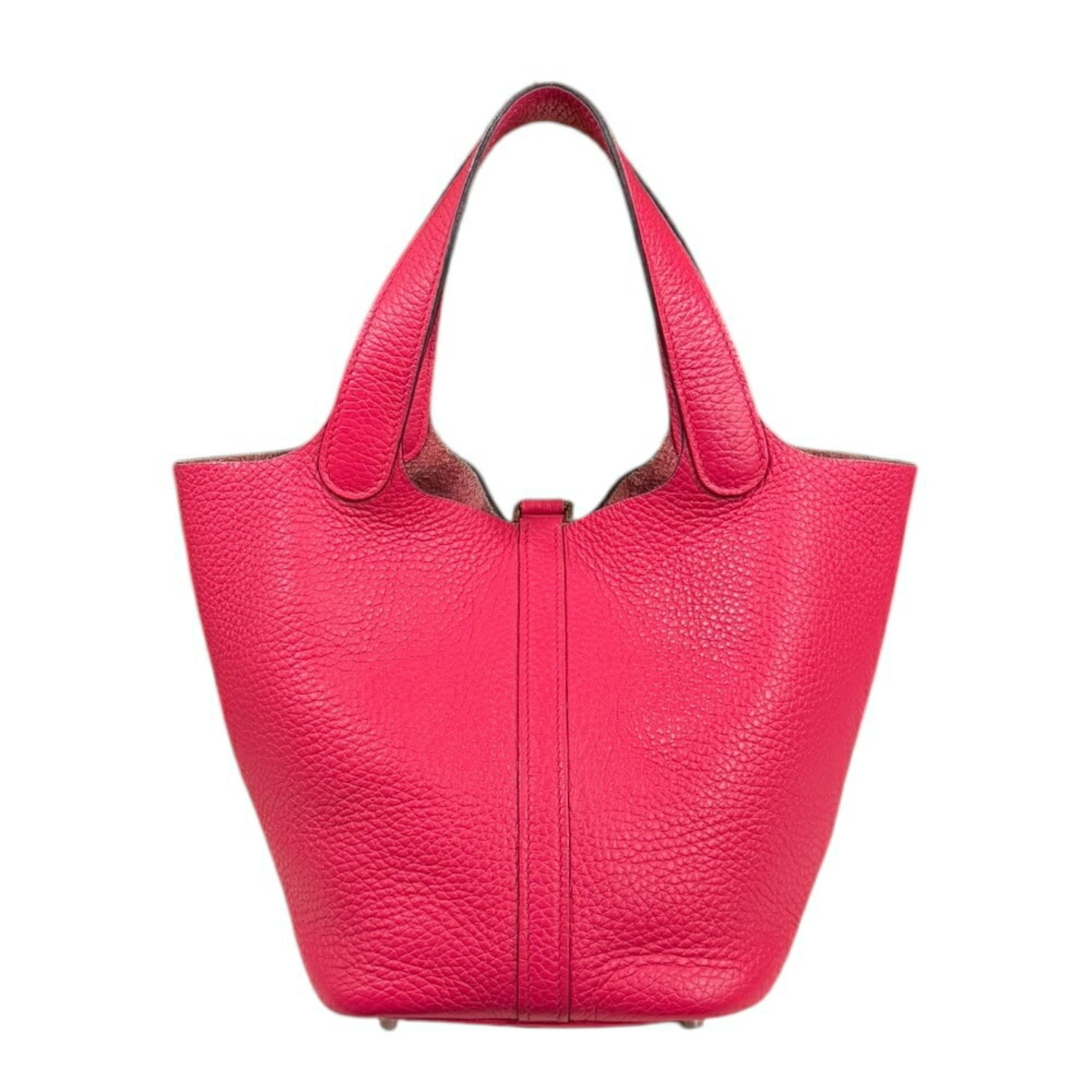 Hermes Pink Taurillon Clemence Leather Handbag (Pre-Owned)
