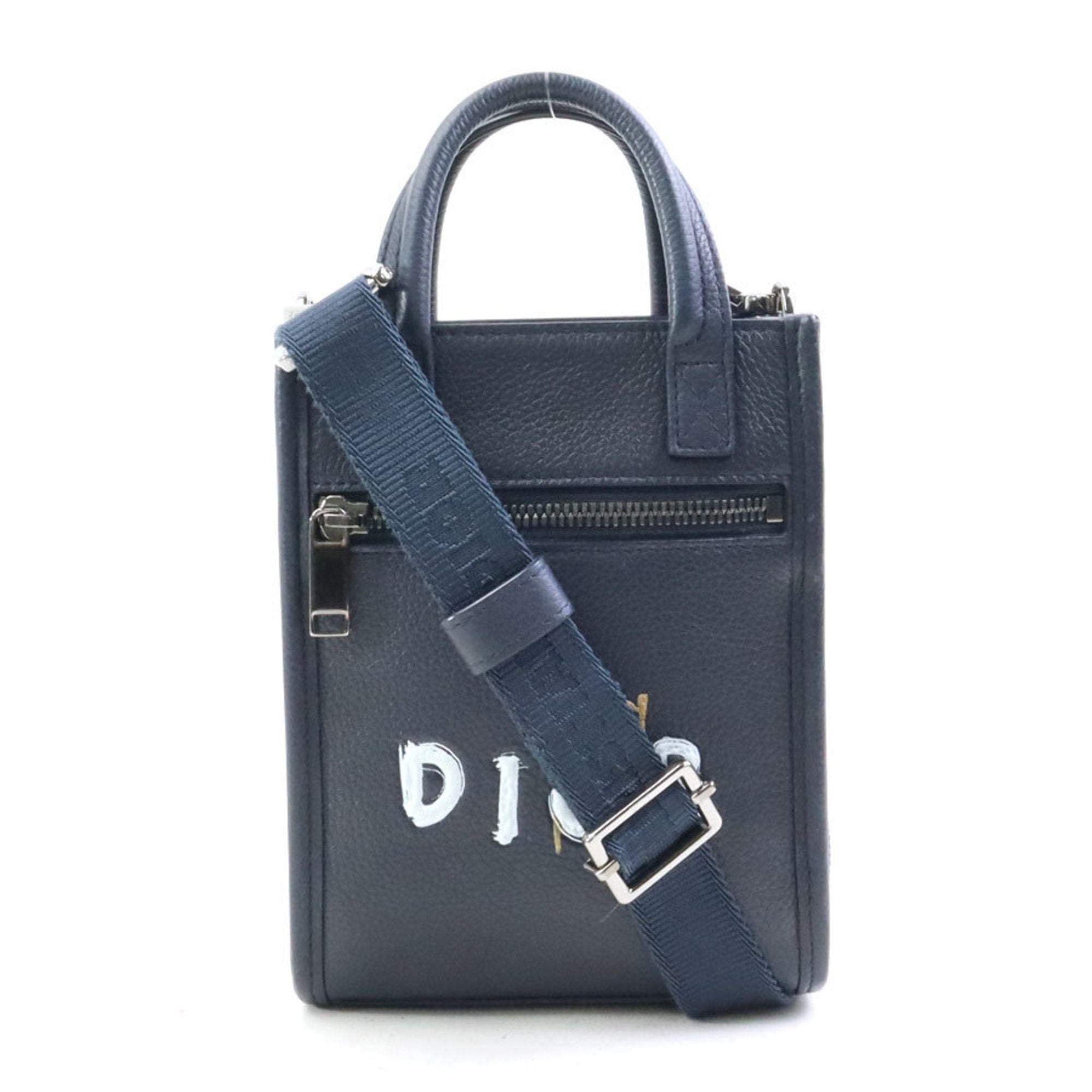 Christian Dior Navy Leather Shoulder Bag (Pre-Owned)