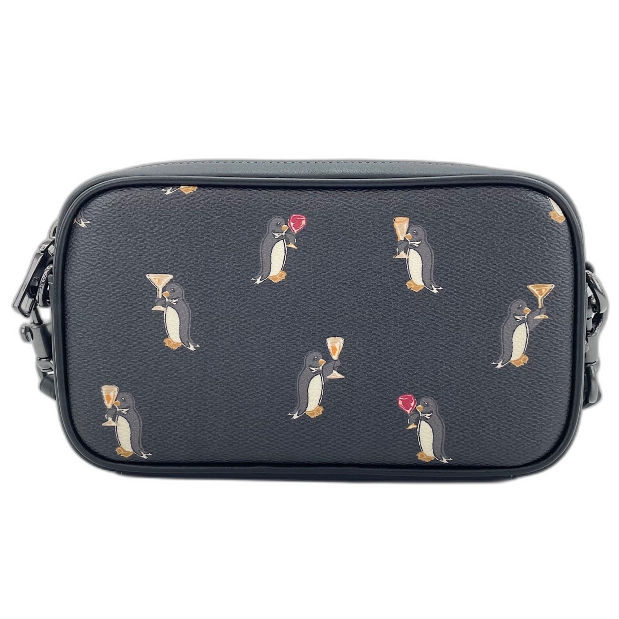 Coach Black White Leather Shoulder Bag (Pre-Owned)