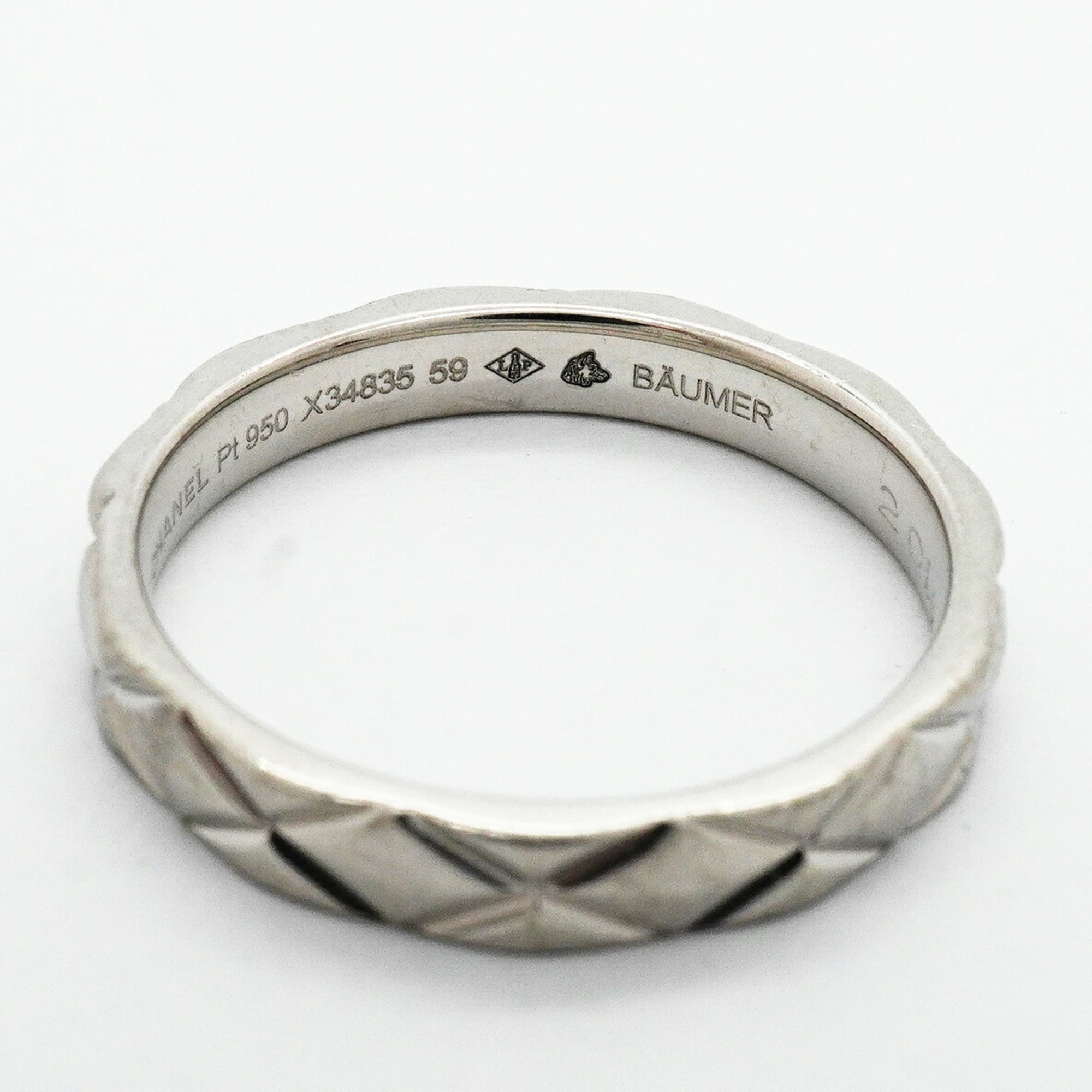 Chanel Platinum 950 Band Ring (Pre-Owned)