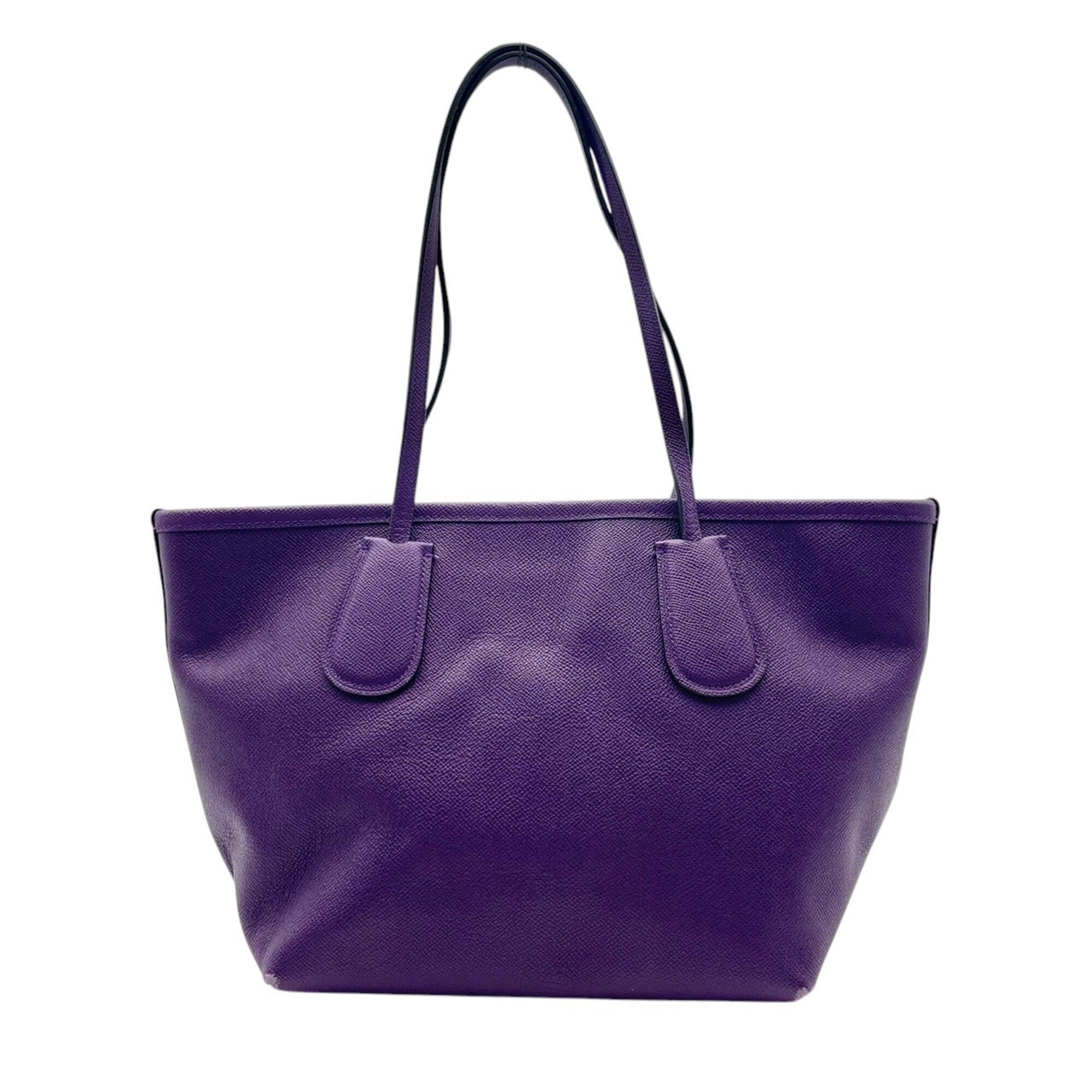 Coach Purple Leather Handbag Tote Bag (Pre-Owned)