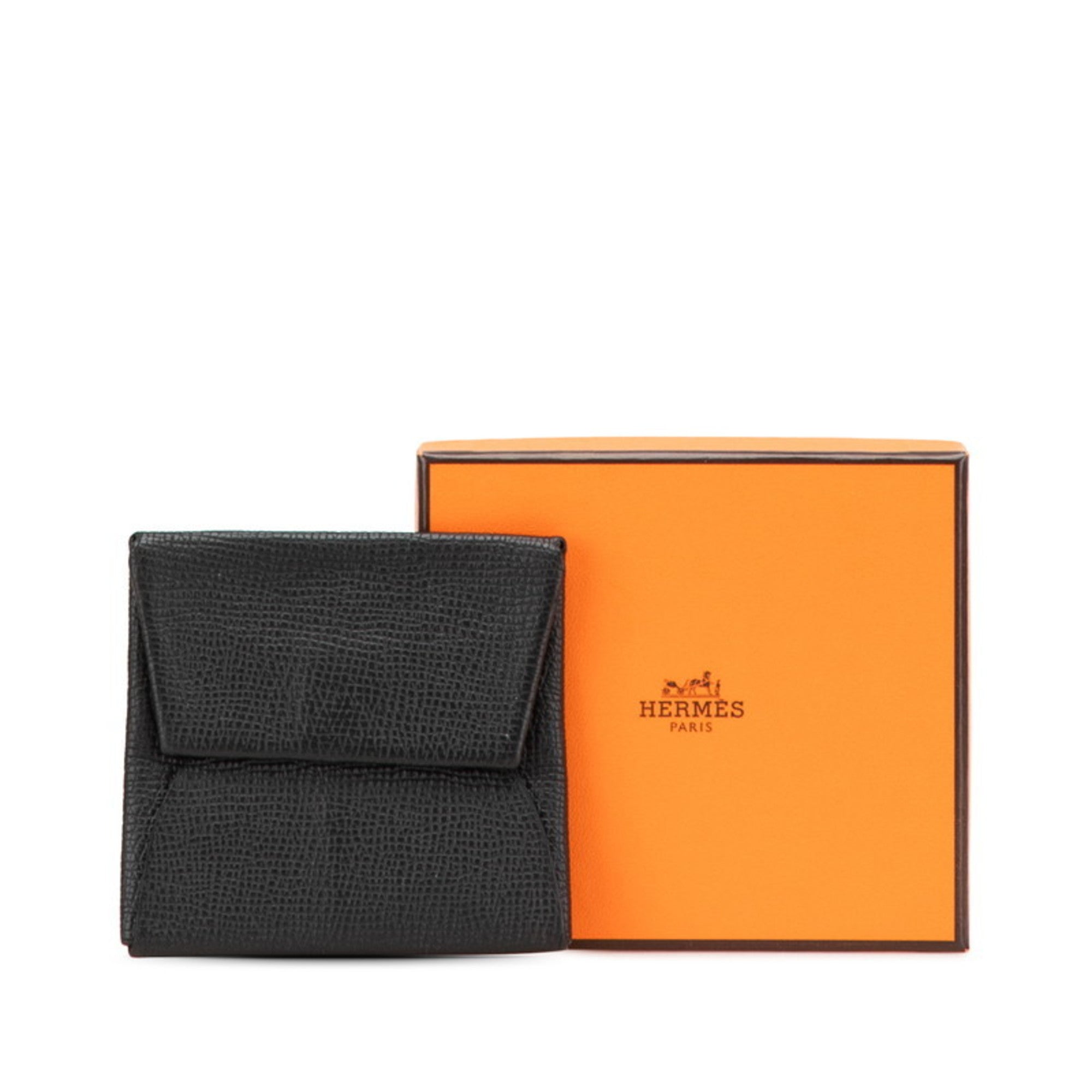 Hermes Bastia Black Epsom Leather Coin Purse/Coin Case (Pre-Owned)