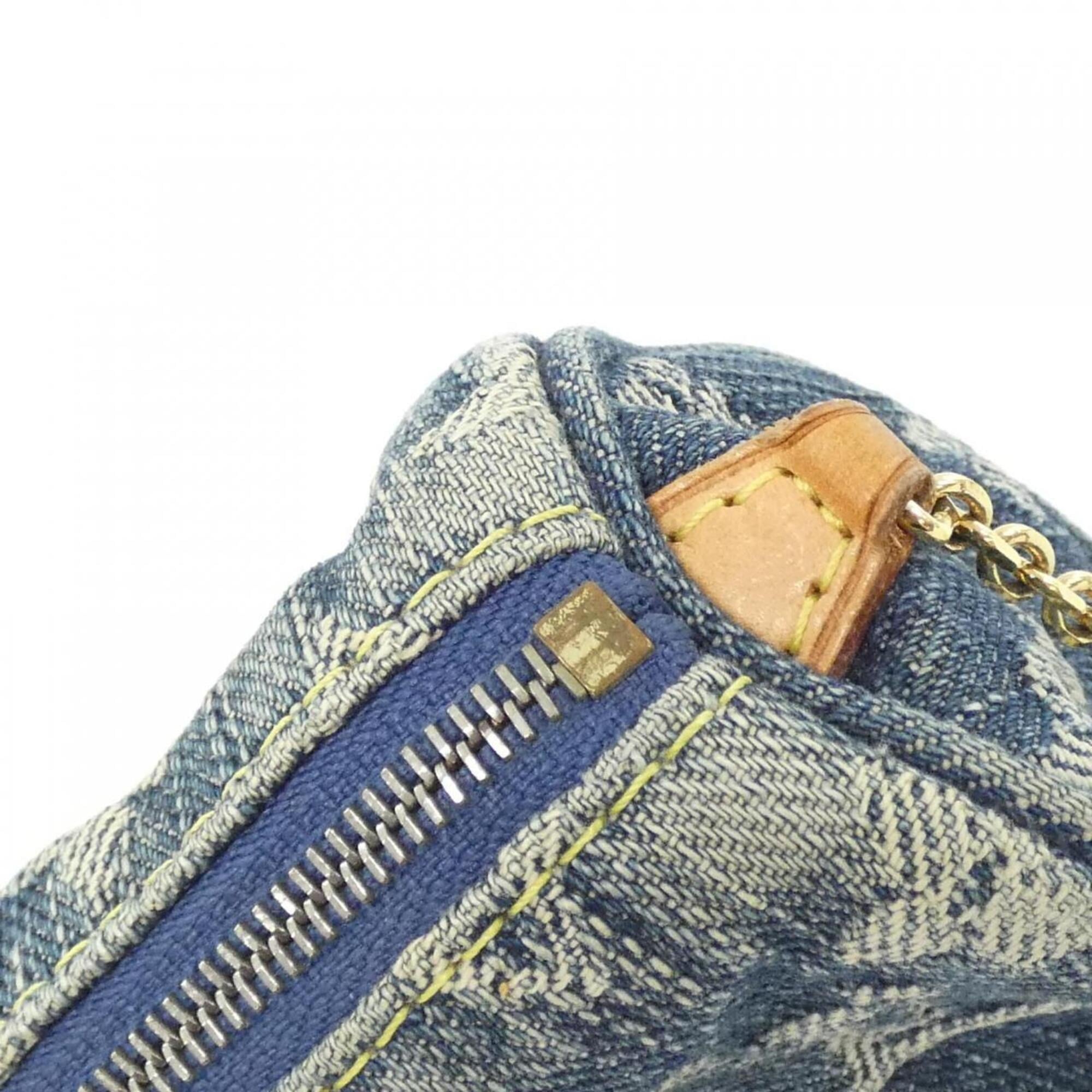 Louis Vuitton Blue Denim Handbag Pochette Pouch (Pre-Owned)