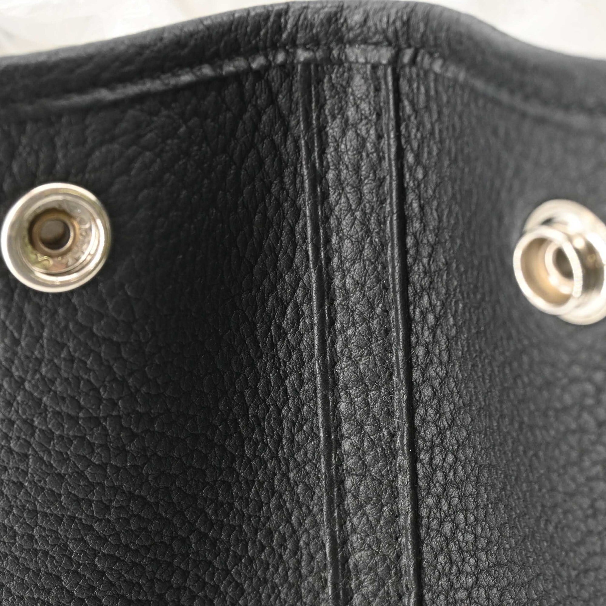 Hermes Garden Black Negonda Leather Handbag Tote Bag (Pre-Owned)