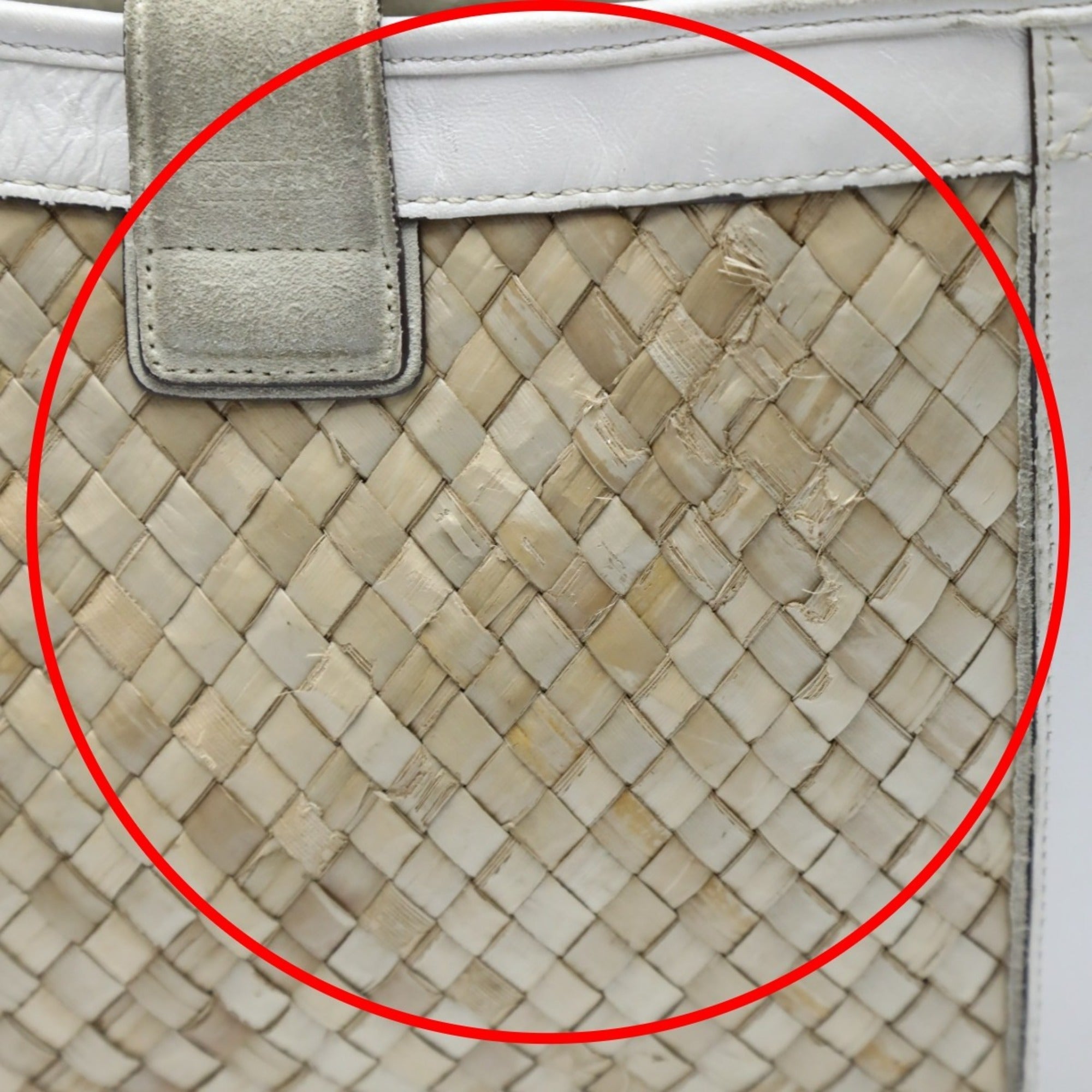 Coach White Leather Handbag Tote Bag (Pre-Owned)