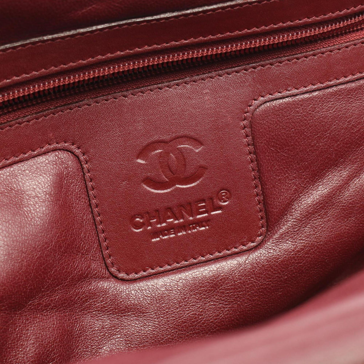 Chanel Black Bordeaux Leather Handbag Tote Bag (Pre-Owned)