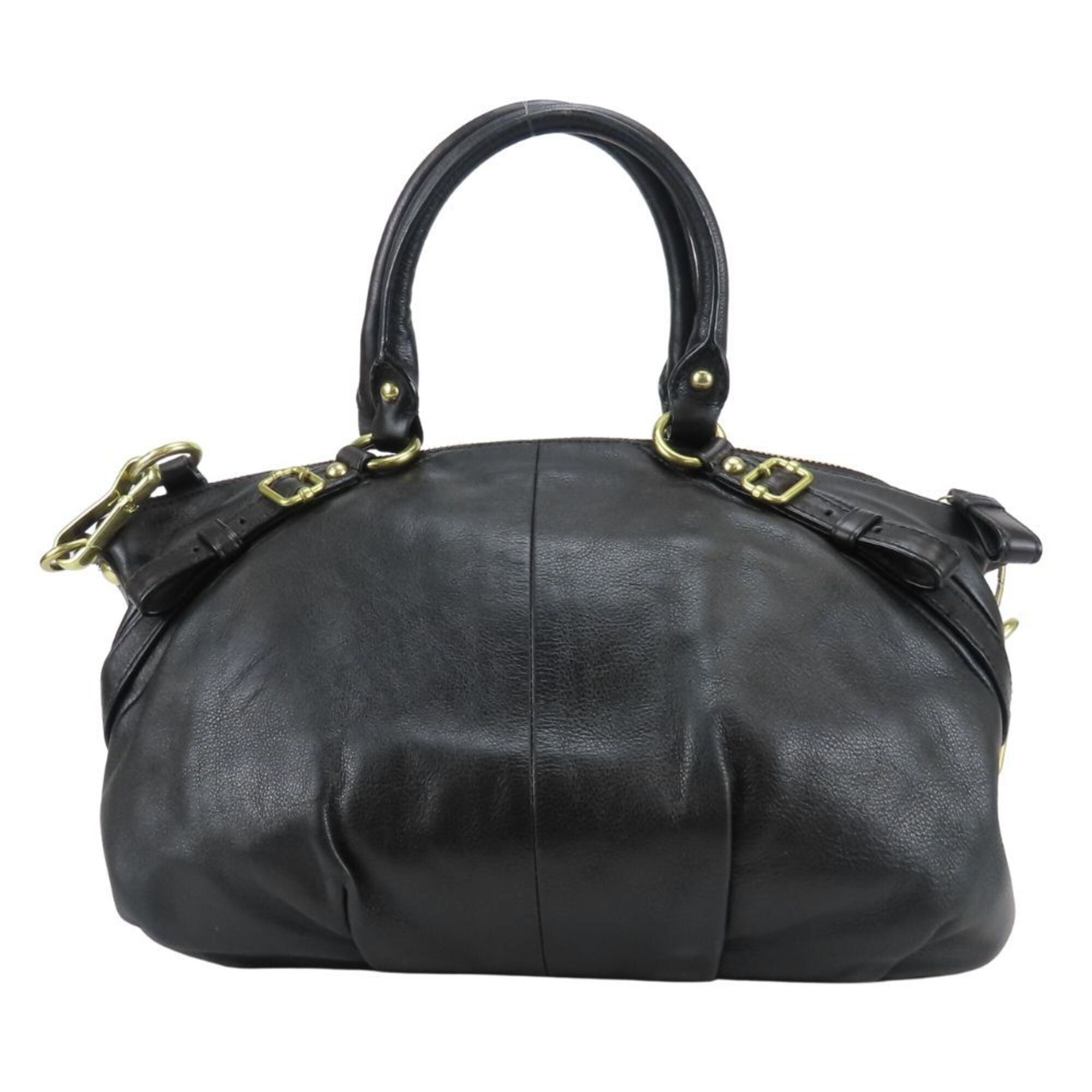 Coach Black Leather Handbag (Pre-Owned)