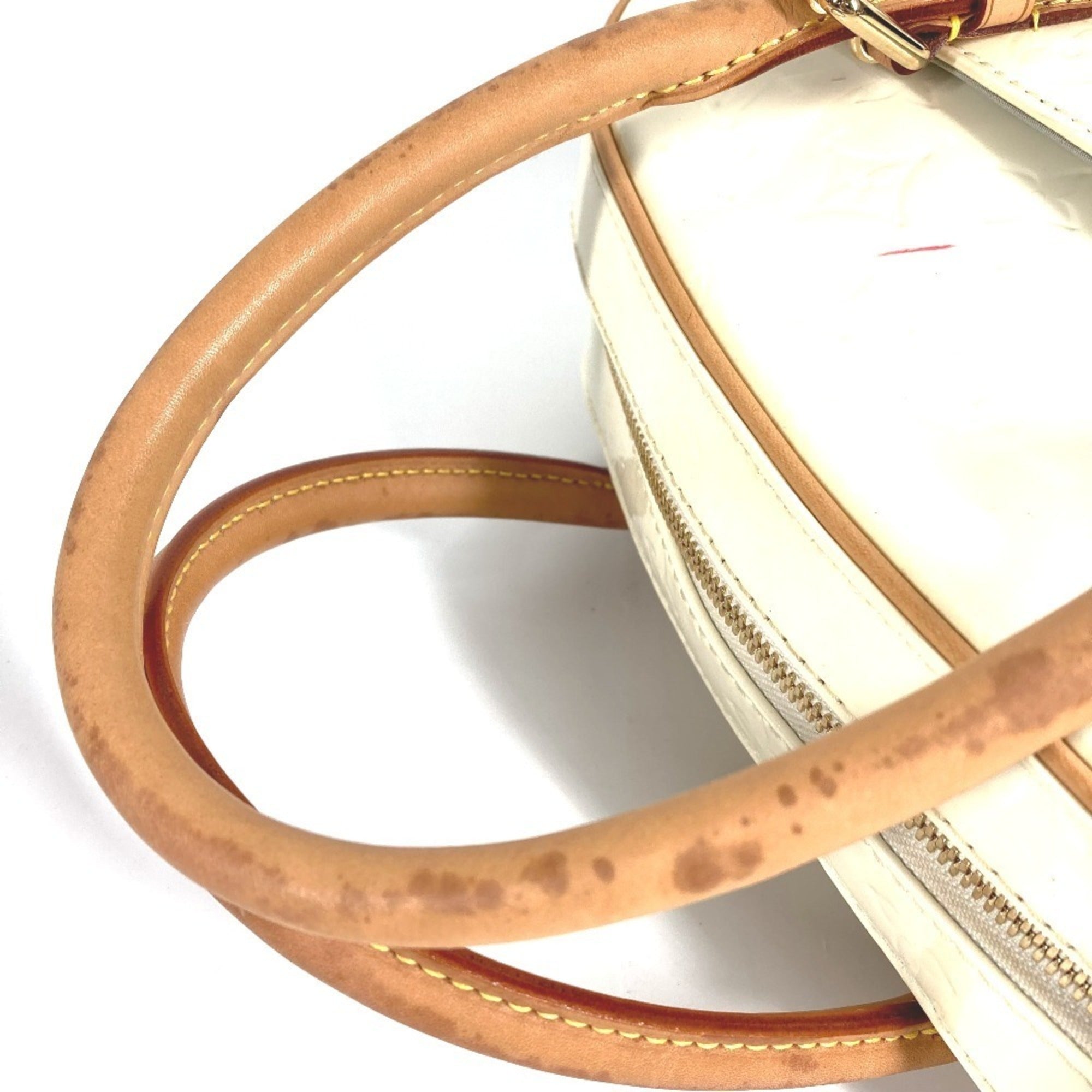 Louis Vuitton Pearl White Monogram Vernis Handbag Shoulder Bag Tote Bag (Pre-Owned)