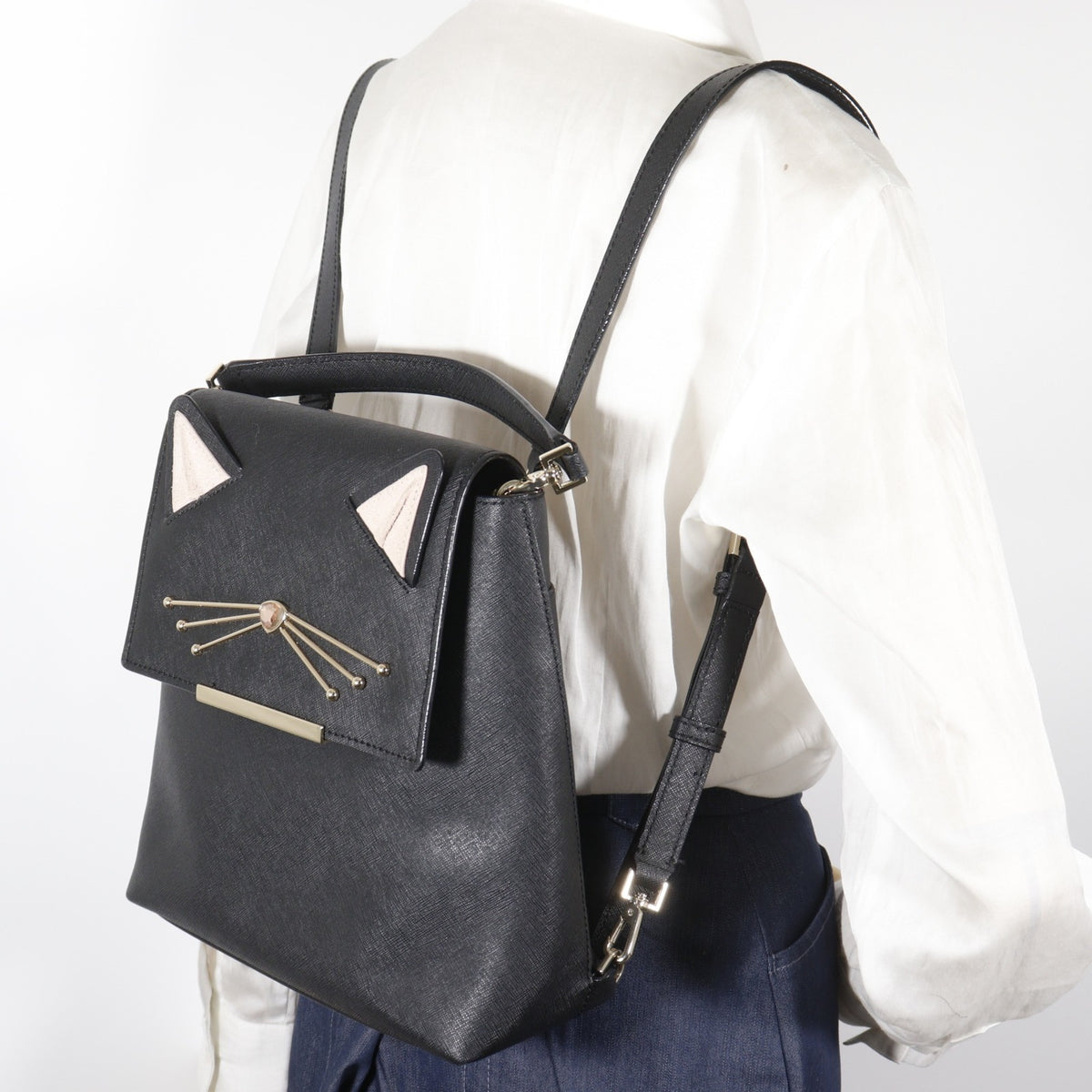 Kate Spade Black Leather Backpack (Pre-Owned)