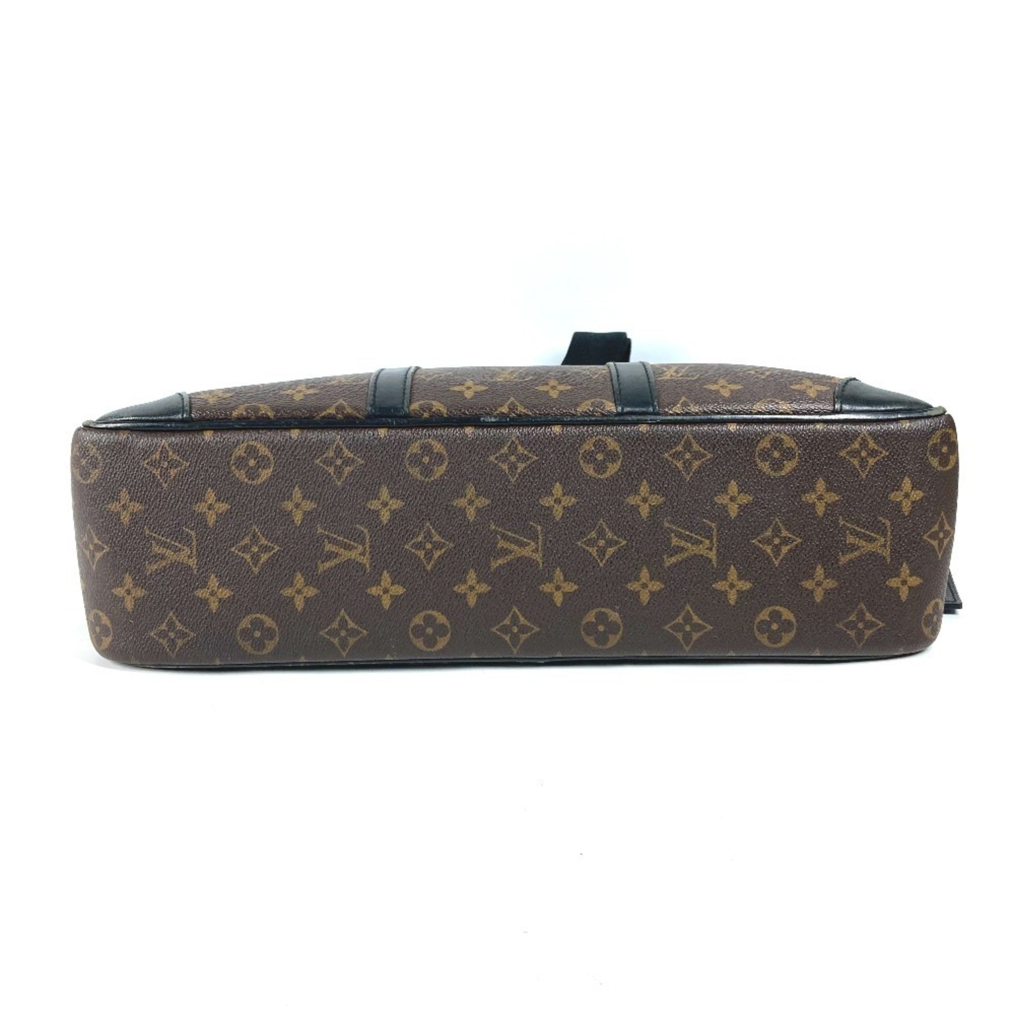 Louis Vuitton Black Brown Canvas Shoulder Bag (Pre-Owned)