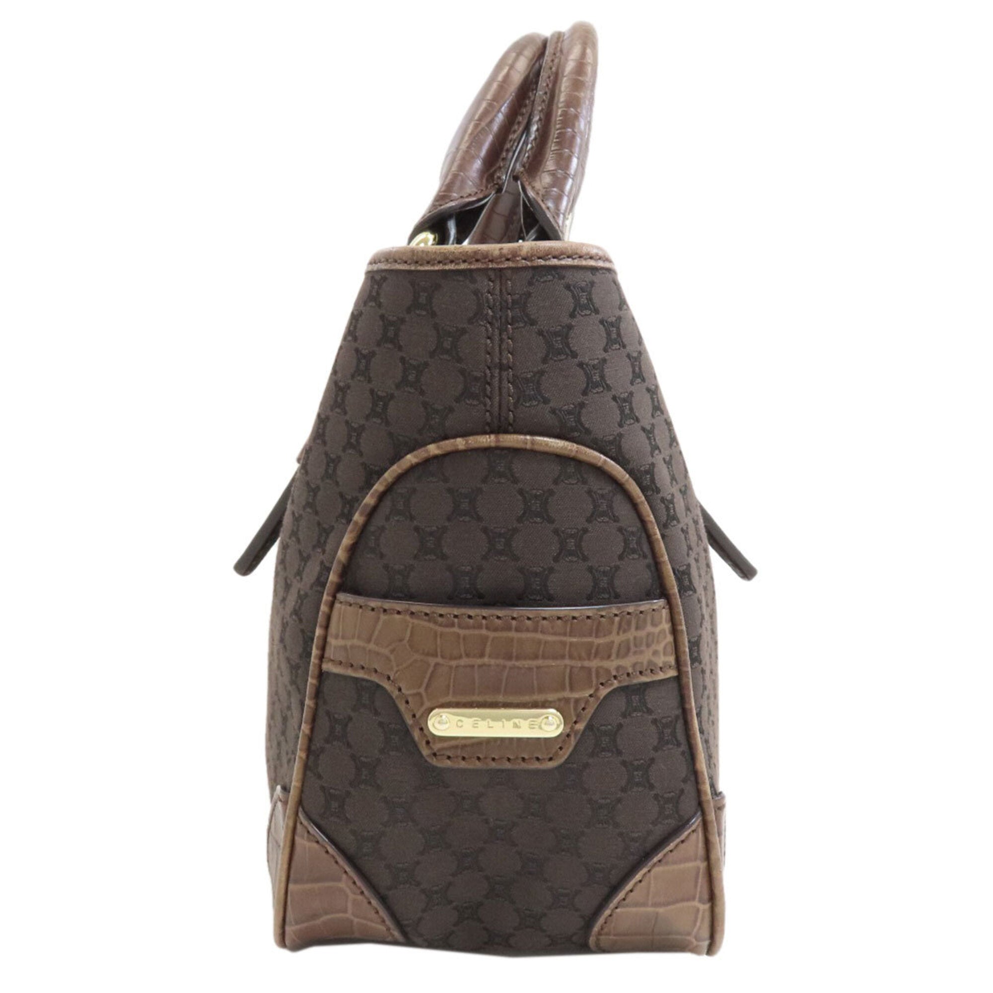Celine Dark Brown Canvas Handbag (Pre-Owned)