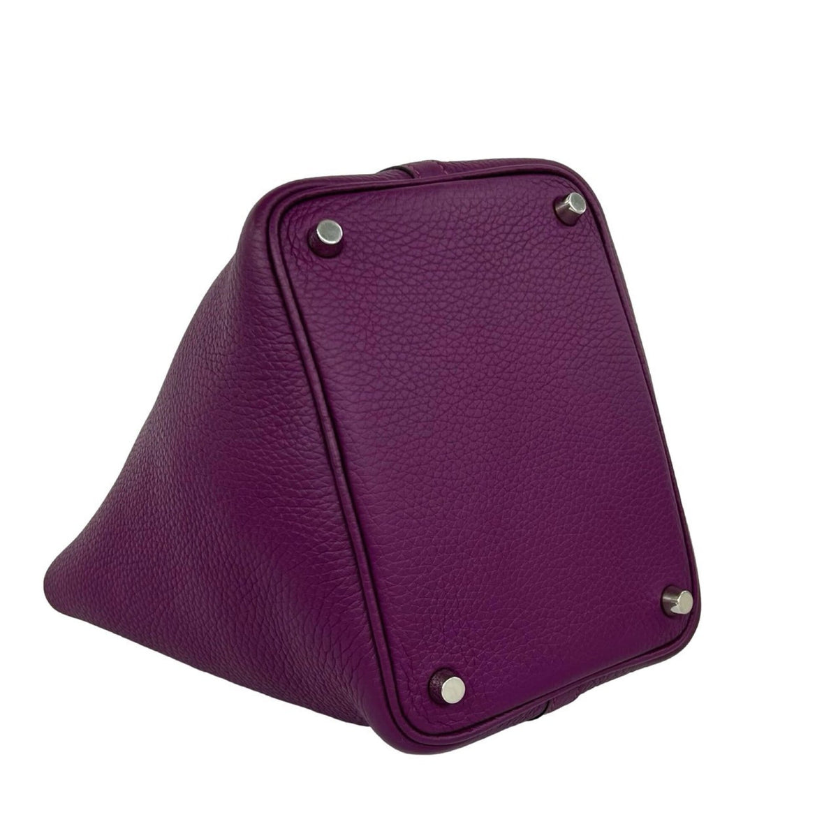Hermes Purple Taurillon Clemence Leather Handbag Tote Bag (Pre-Owned)