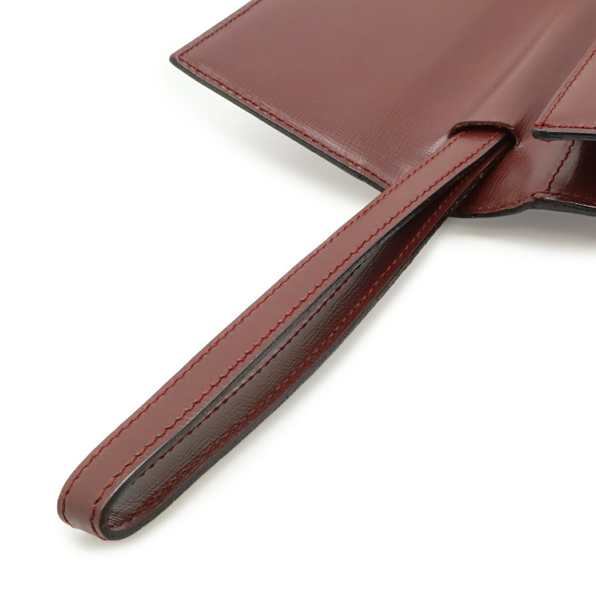 Cartier Bordeaux Red Color Leather Clutch Bag (Pre-Owned)