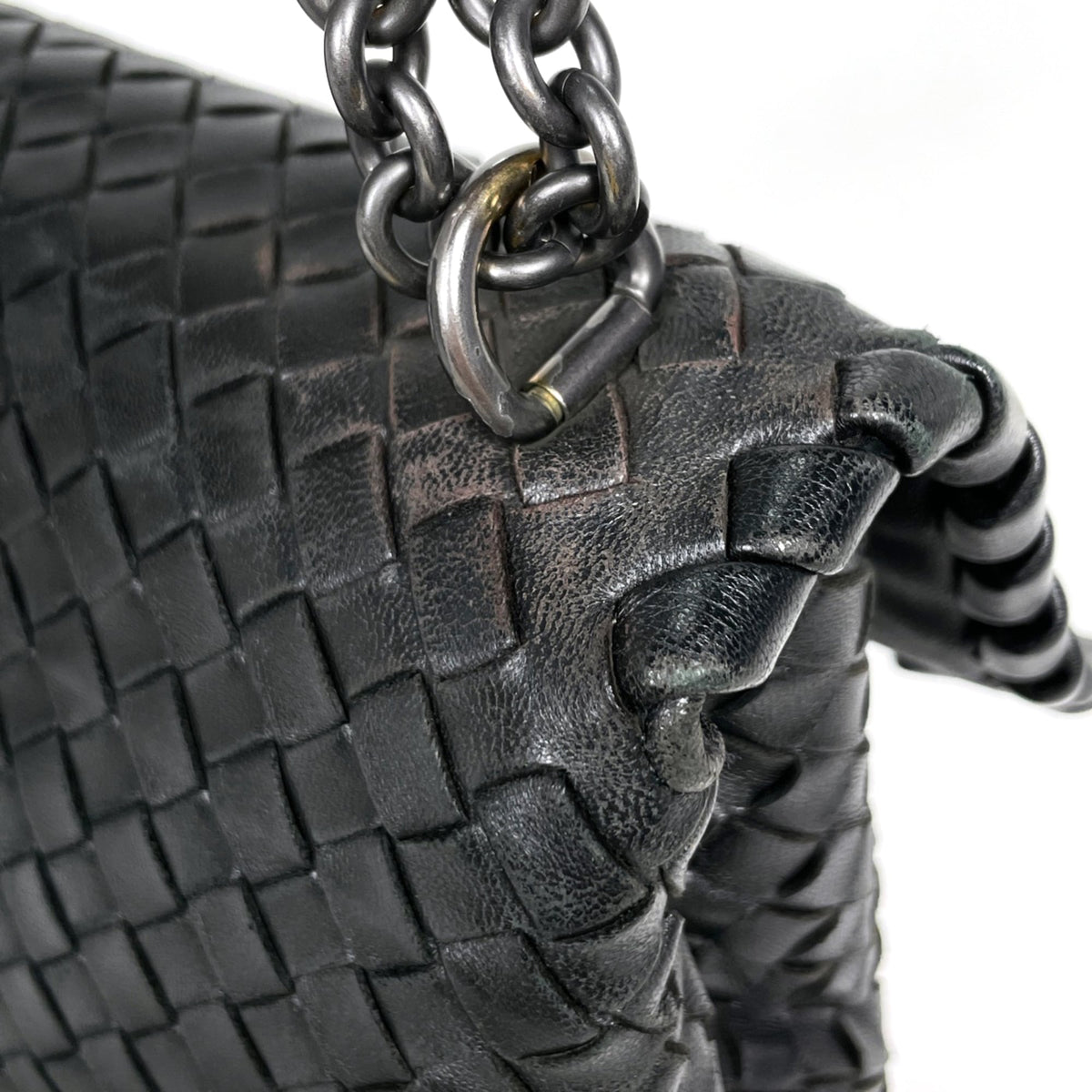 Bottega Veneta Black Leather Shoulder Bag (Pre-Owned)