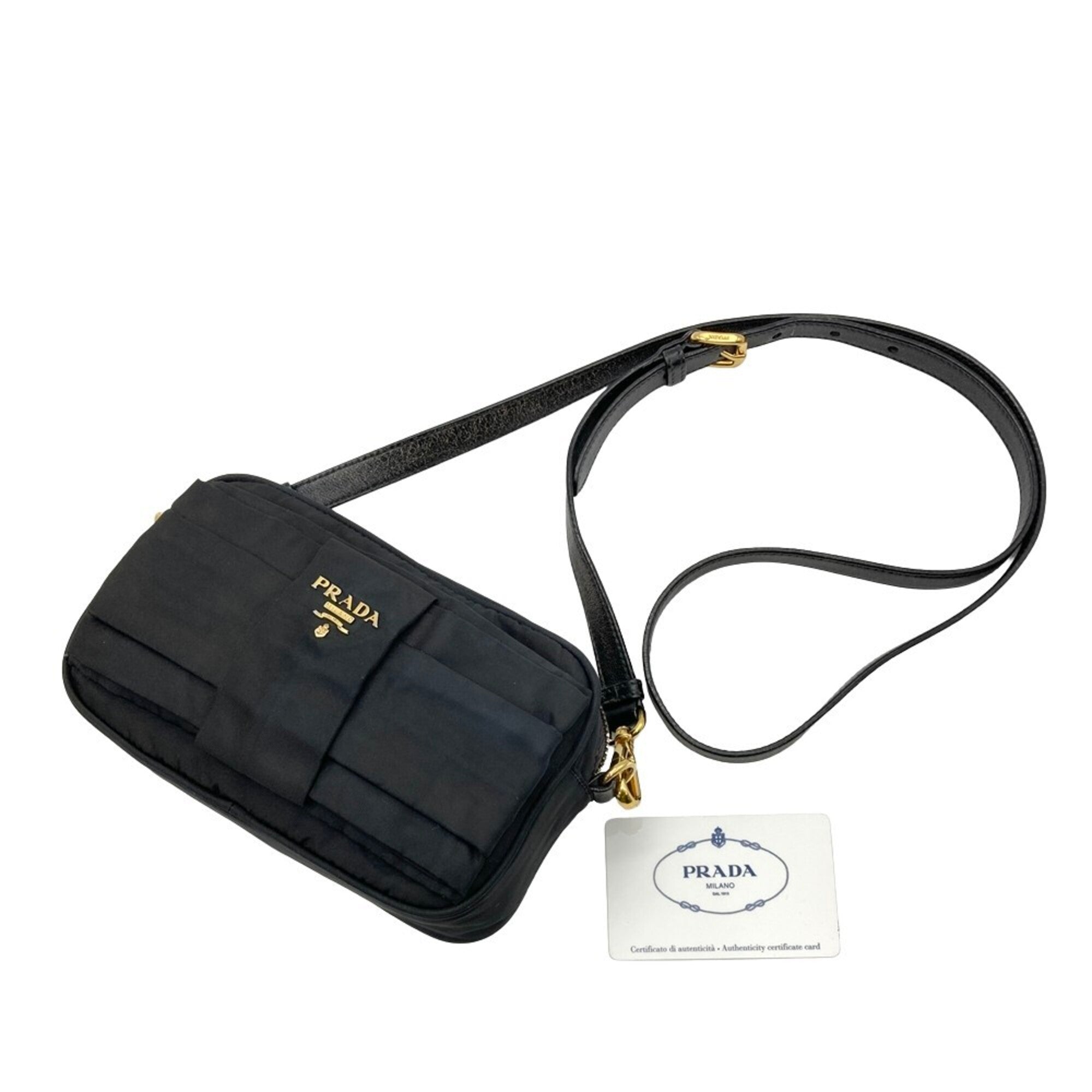 Prada Black Nylon Handbag Pouch Shoulder Bag (Pre-Owned)