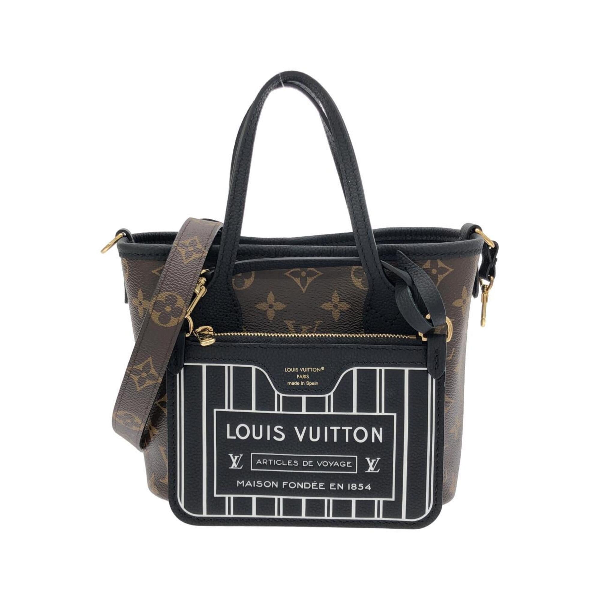 Louis Vuitton Black Marron Coated Canvas Leather Handbag Pouch (Pre-Owned)