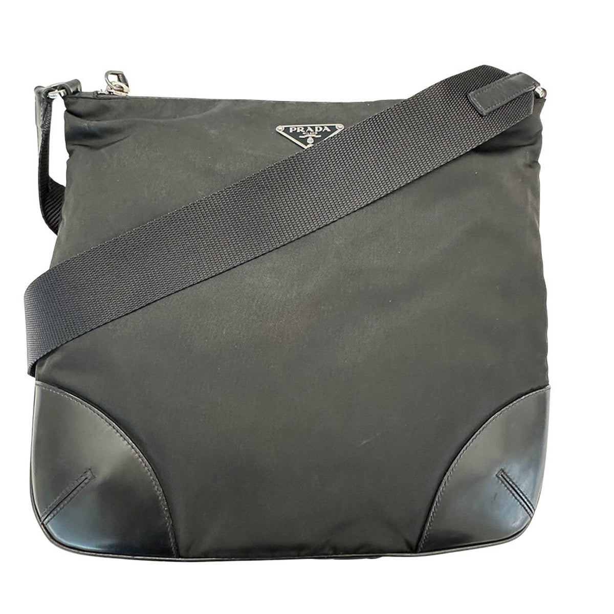 Prada Black Nylon Handbag Shoulder Bag (Pre-Owned)