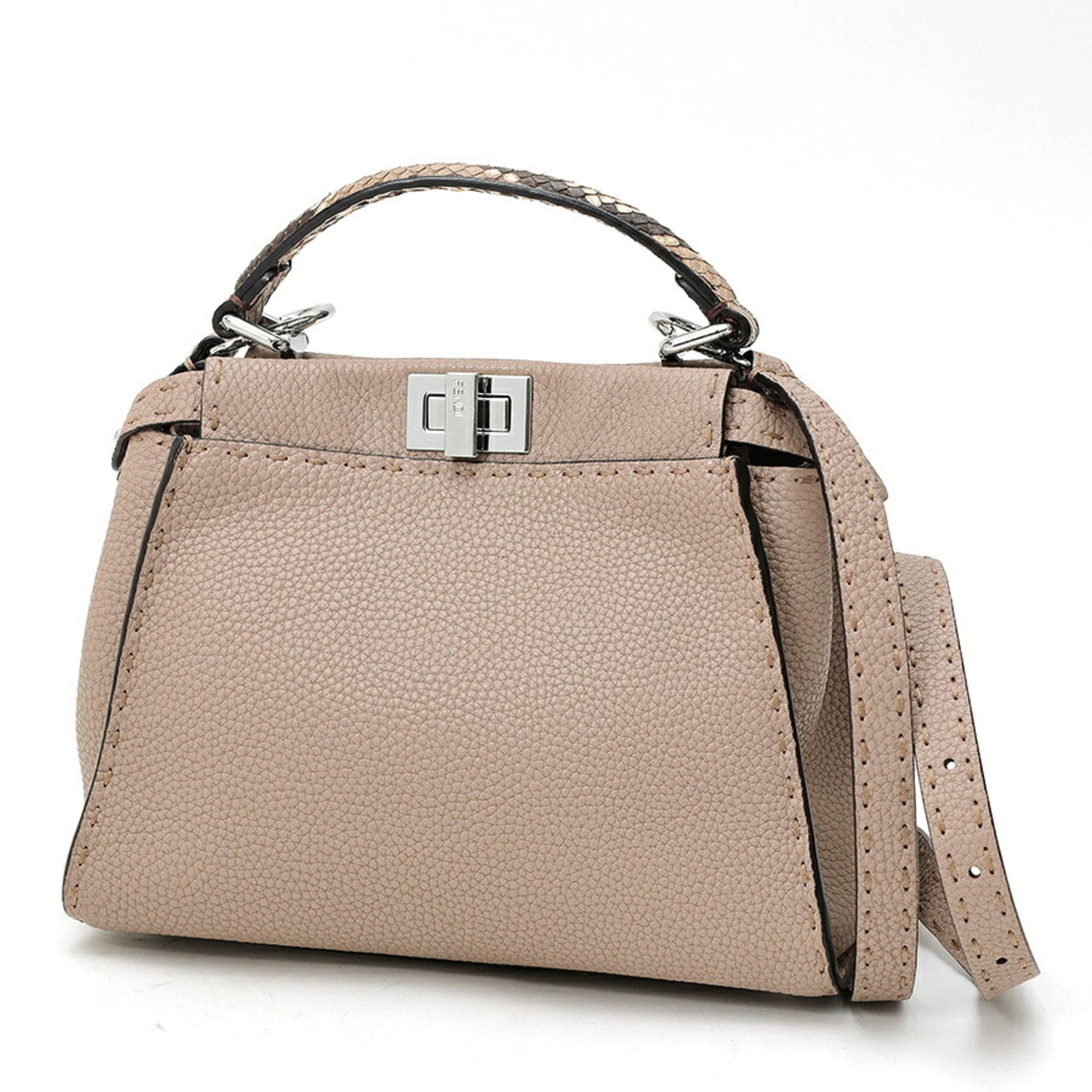 Fendi Grayish Leather Handbag (Pre-Owned)