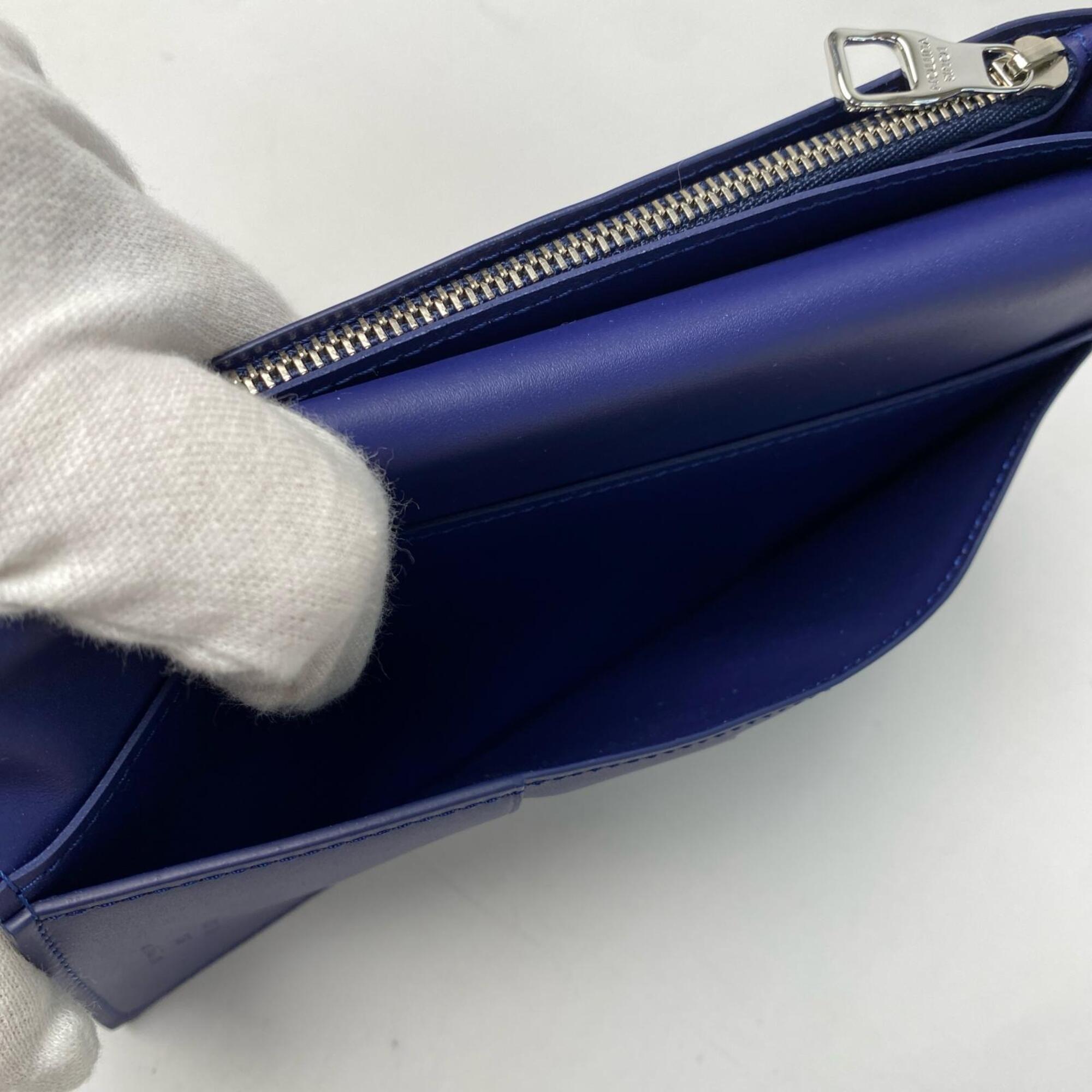 Louis Vuitton Blue Leather Long Wallet (Bi-Fold) (Pre-Owned)