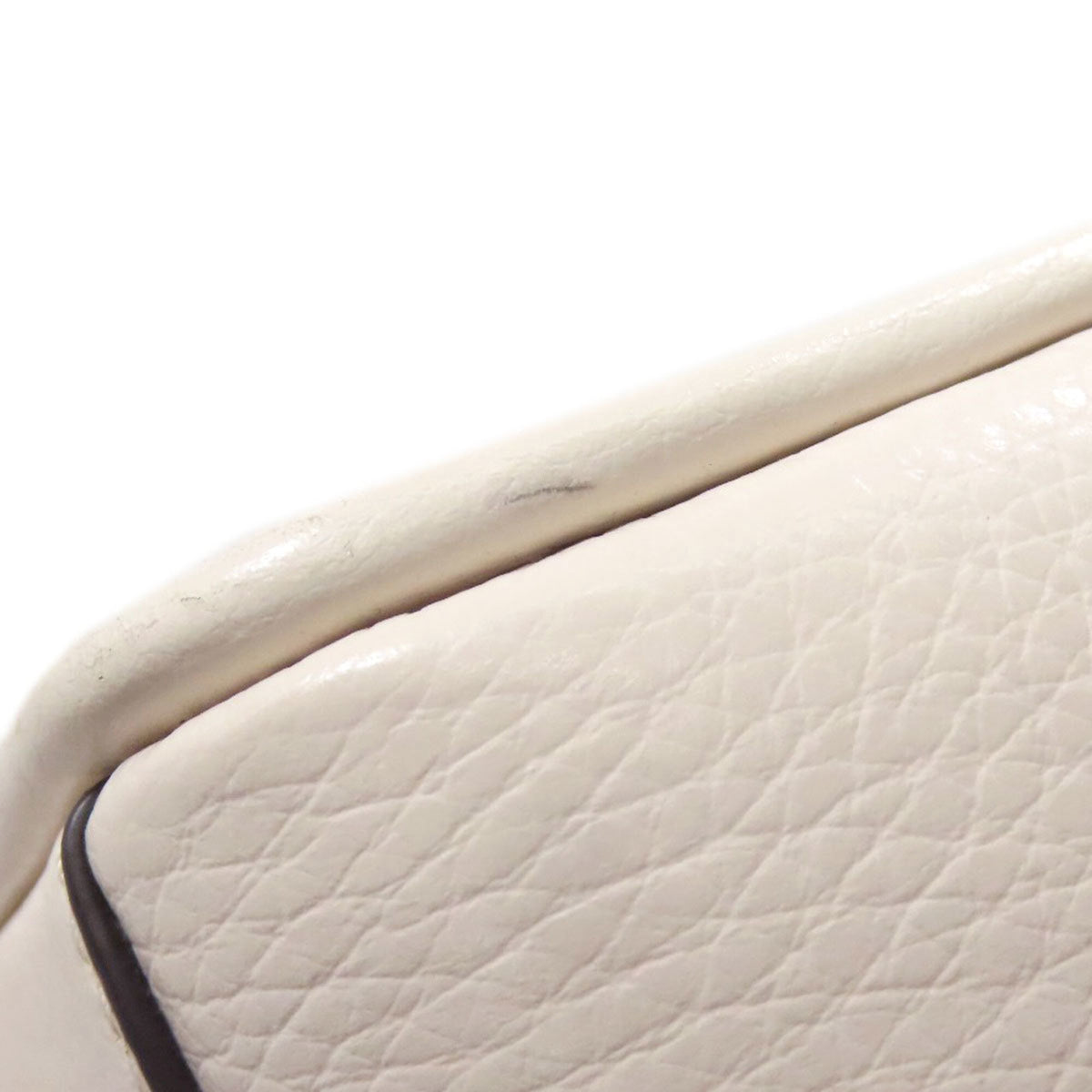 Coach Signature Beige White Canvas Leather Shoulder Bag (Pre-Owned)