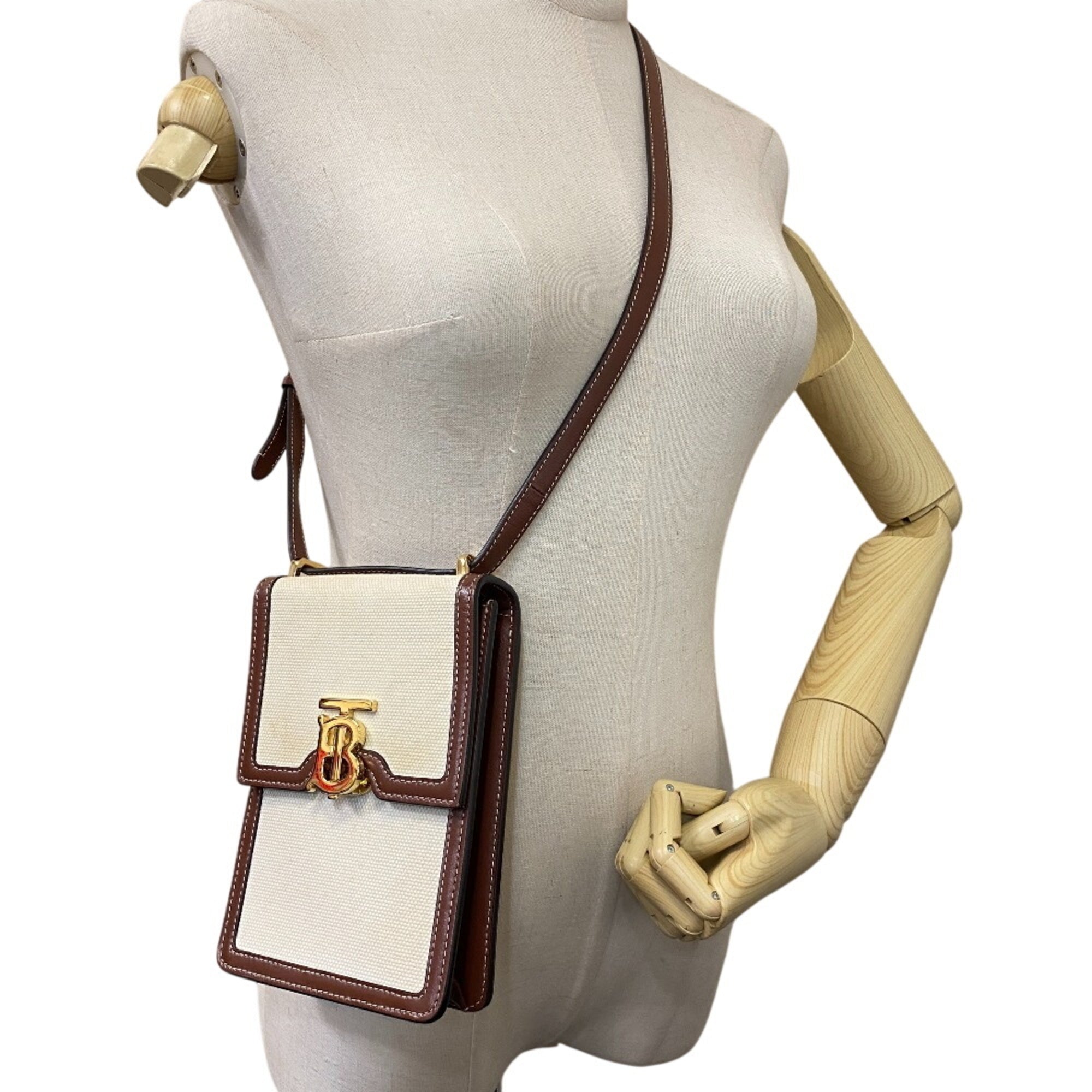 Tory Burch Brown Canvas Shoulder Bag (Pre-Owned)