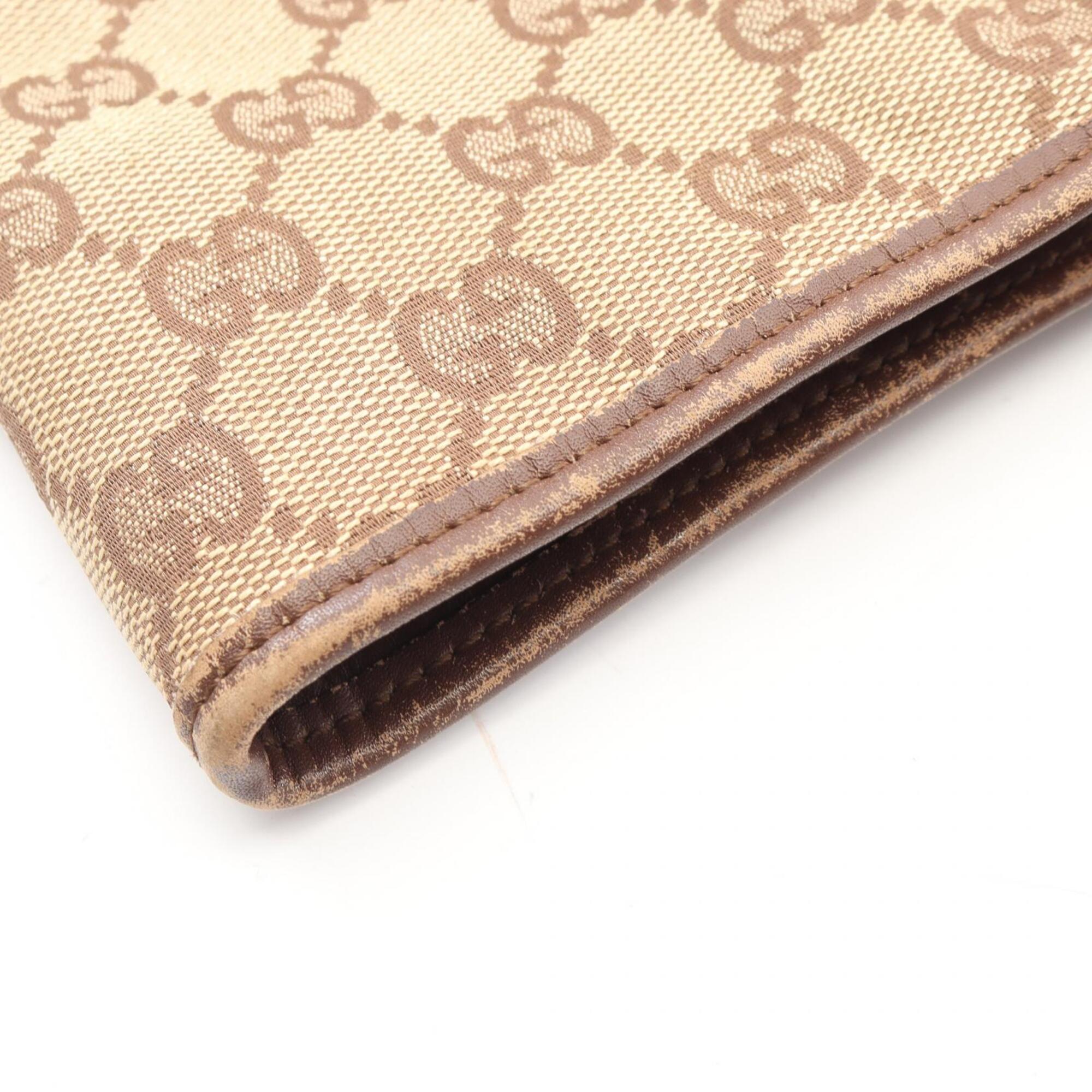 Gucci Beige Brown Canvas Leather Handbag Tote Bag (Pre-Owned)