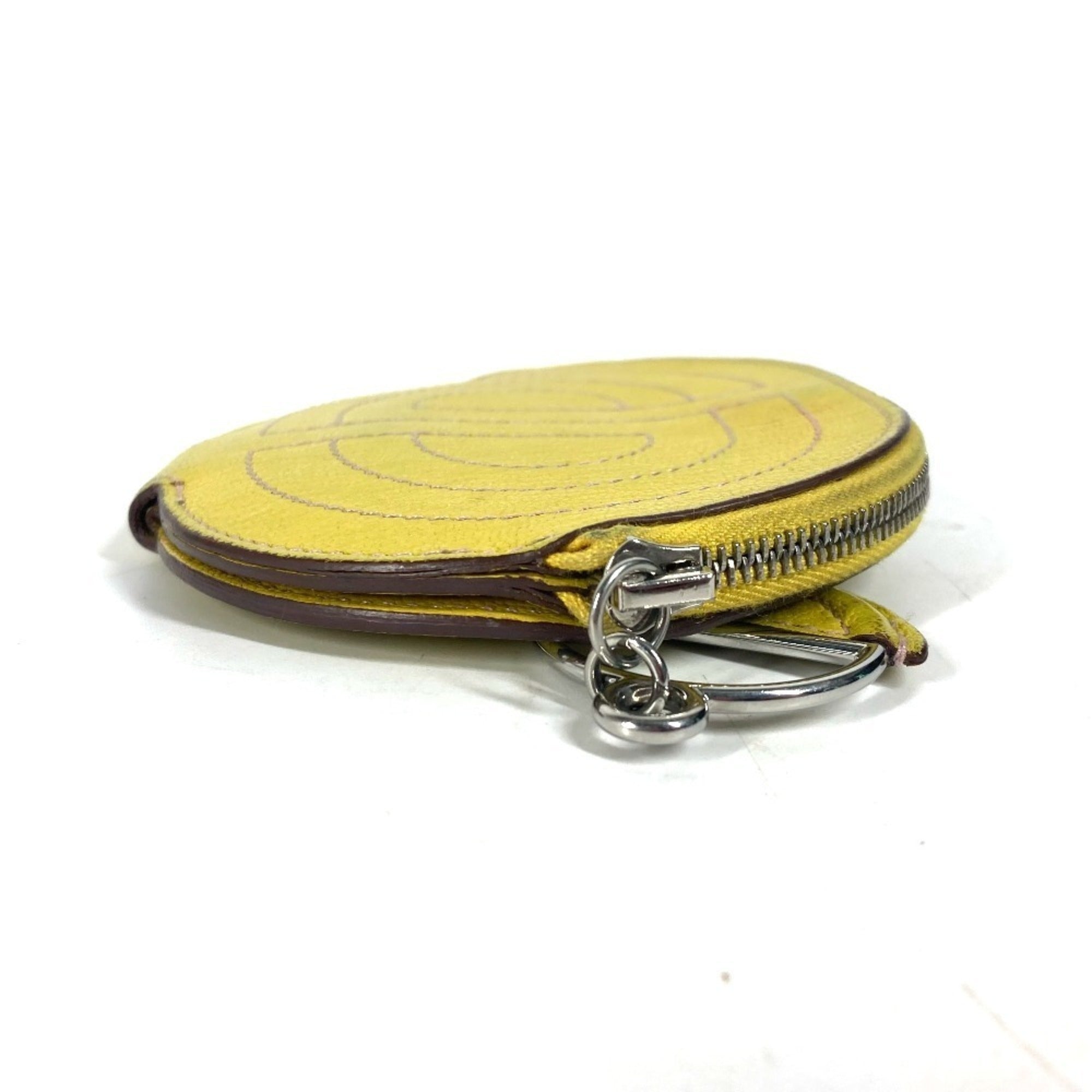 Hermes Yellow Chevre Leather Coin Purse/Coin Case (Pre-Owned)