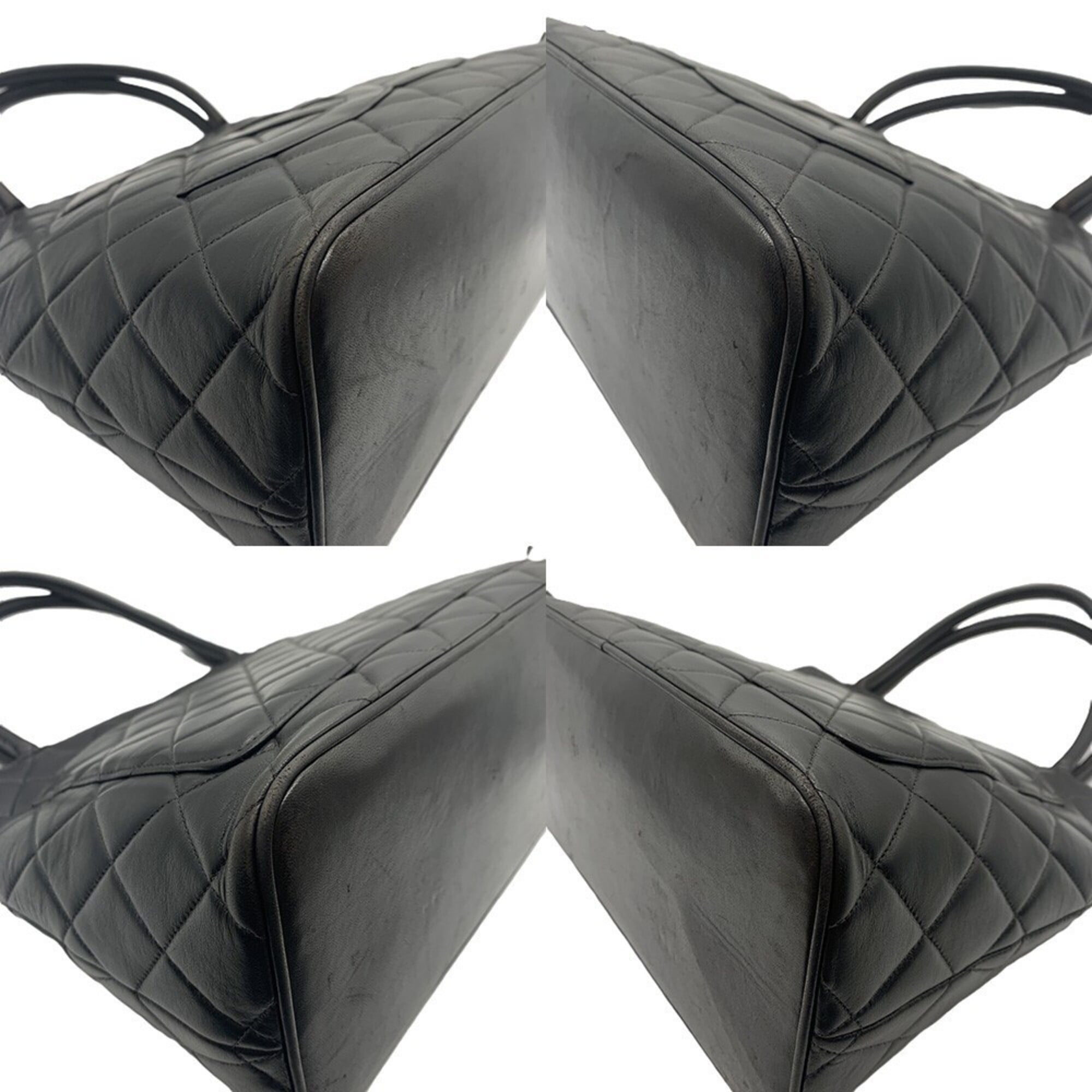 Chanel Matelasse Black Leather Tote Bag (Pre-Owned)