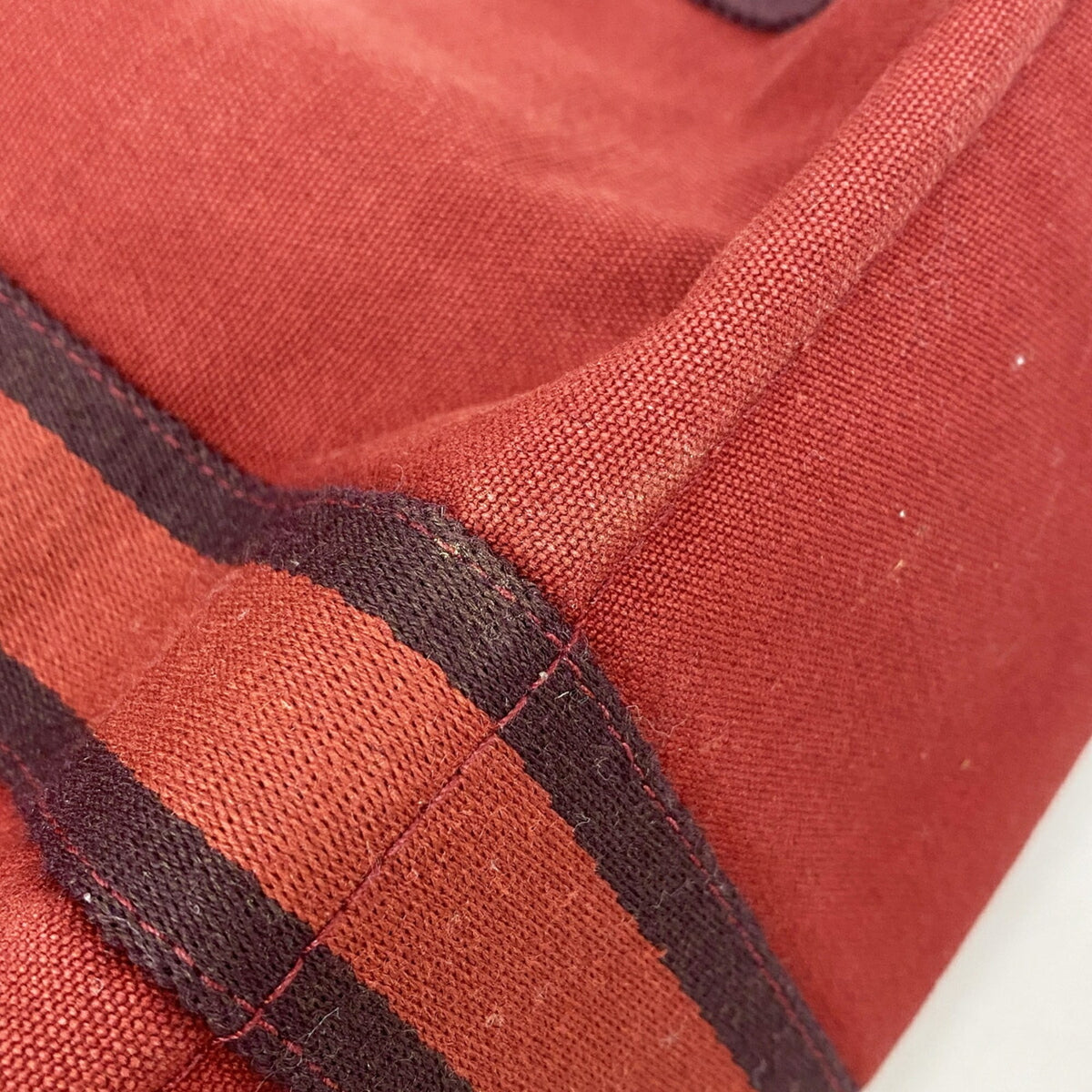 Hermes Red Color Canvas Tote Bag (Pre-Owned)