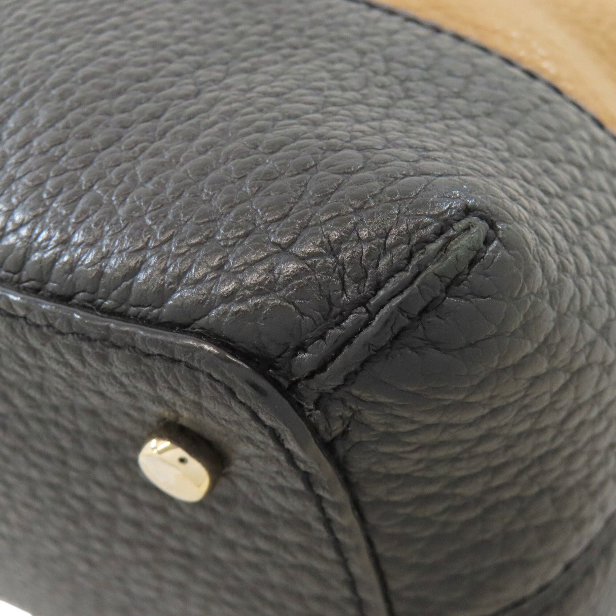 Kate Spade Black Brown Leather Handbag (Pre-Owned)